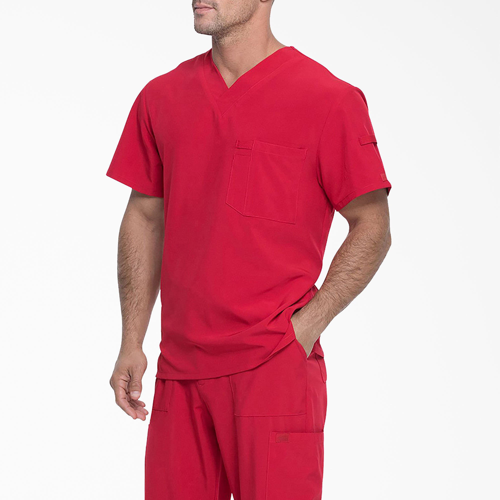 Men's EDS Essentials Tuckable V-Neck Scrub Top - 图片 3