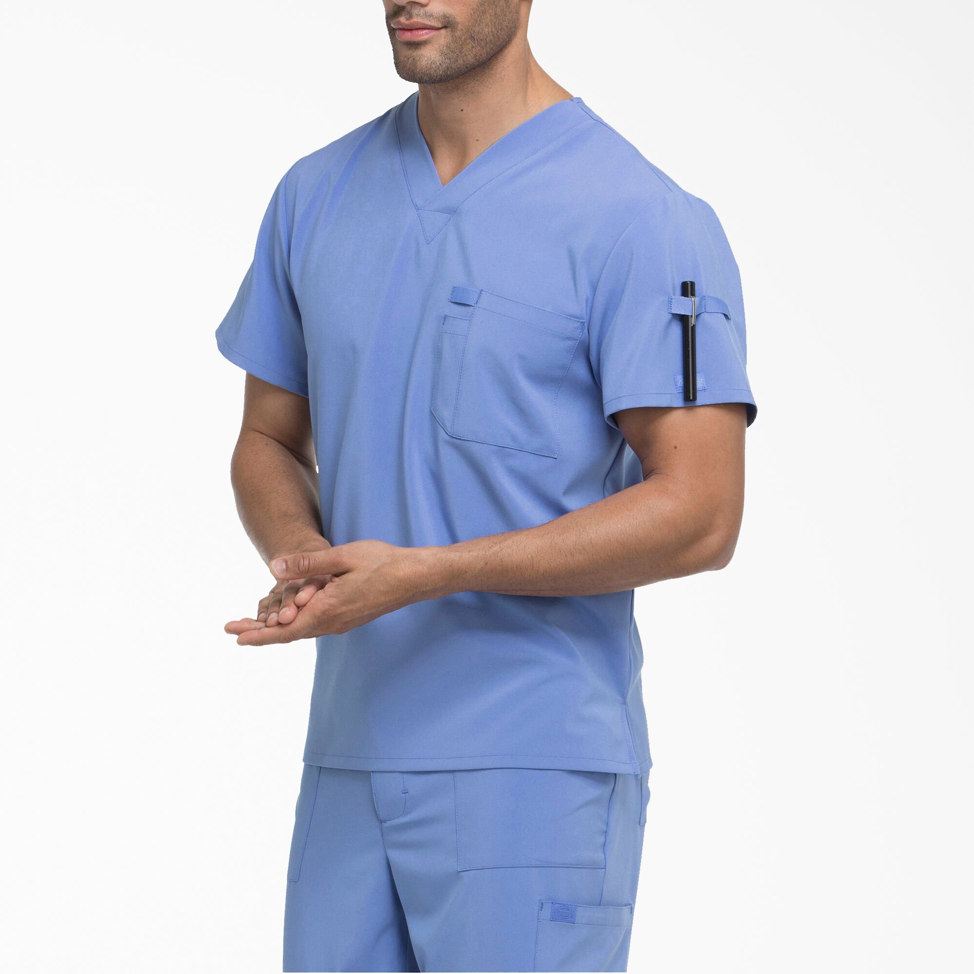 Men's EDS Essentials Tuckable V-Neck Scrub Top - 图片 4
