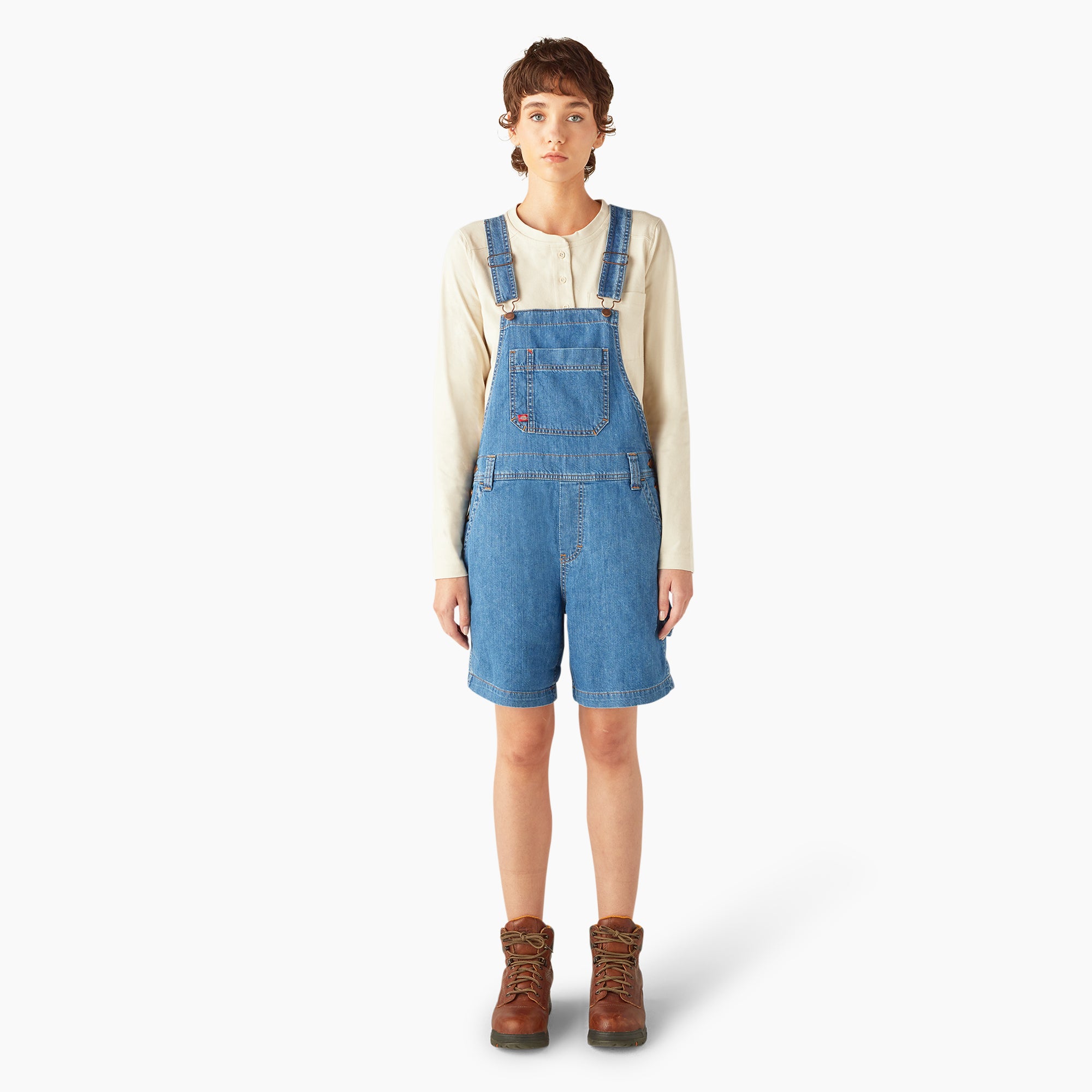 Women's Relaxed Fit Bib Shortalls. 7 - 图片 7