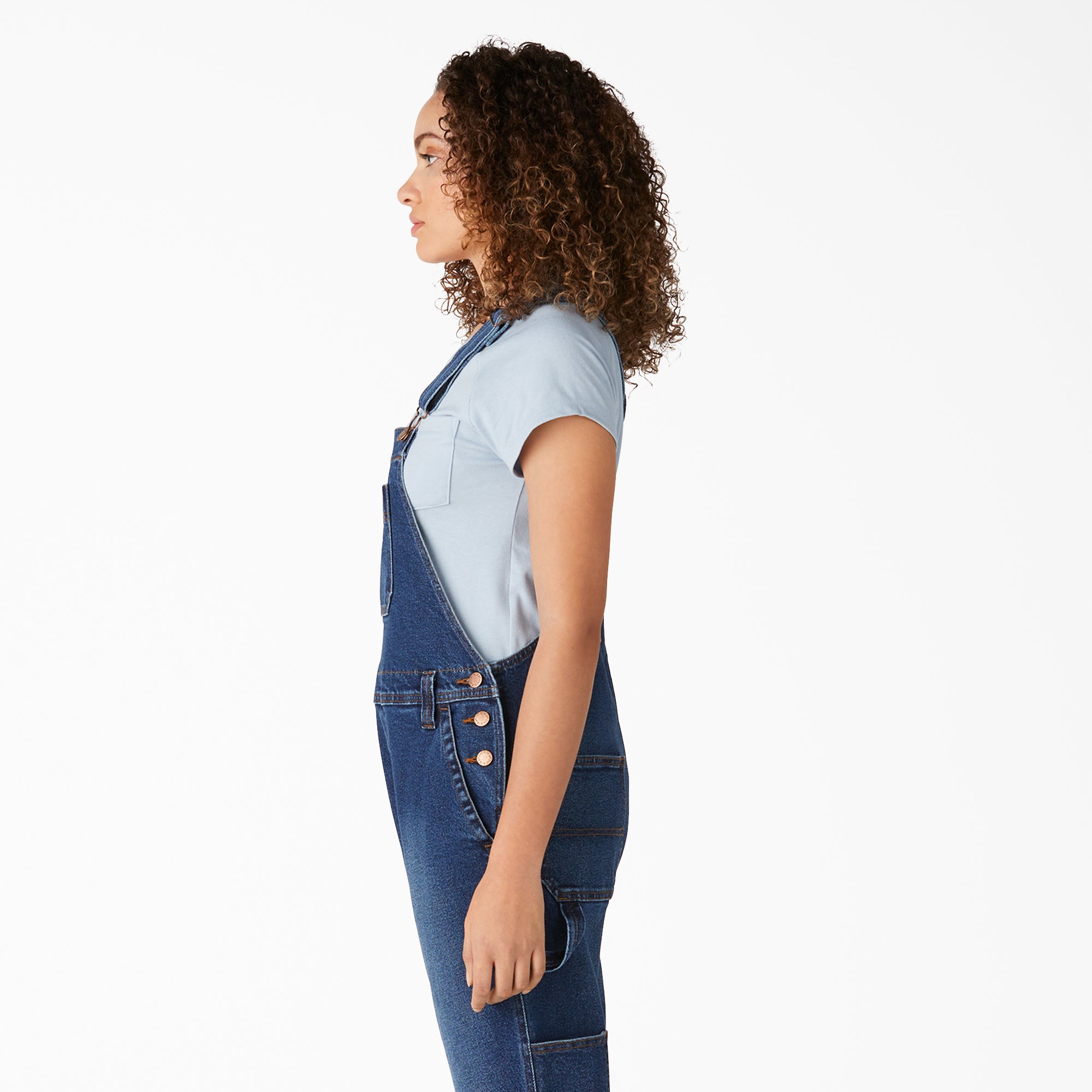Women's Denim Boyfriend Fit Bib Overalls - 图片 4