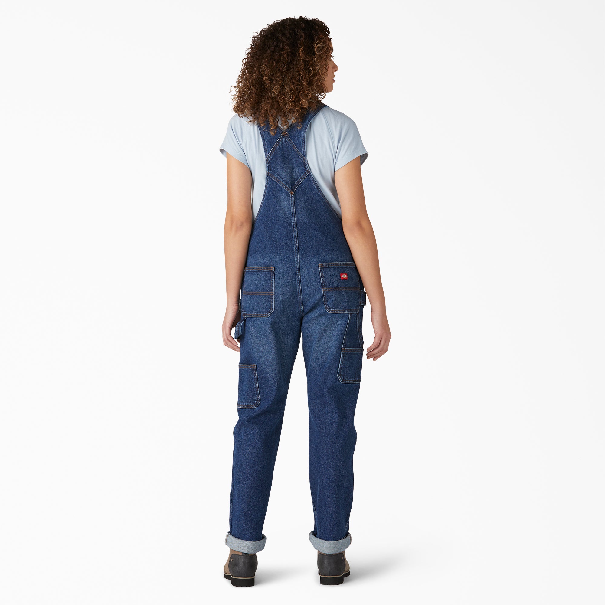 Women's Denim Boyfriend Fit Bib Overalls - 图片 2