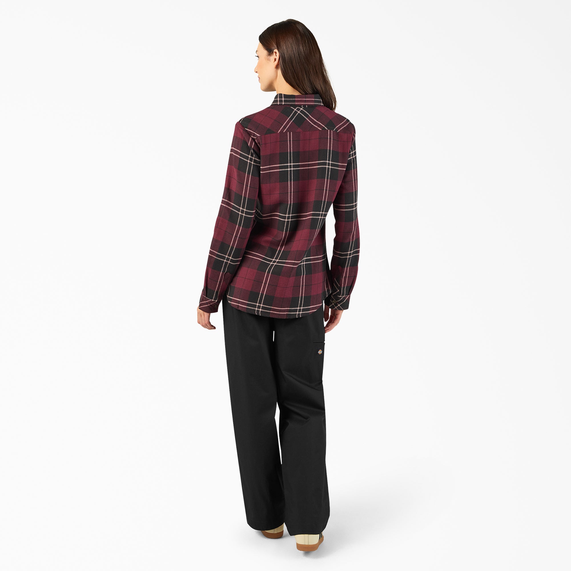 Women's Plaid Flannel Long Sleeve Shirt - 图片 5