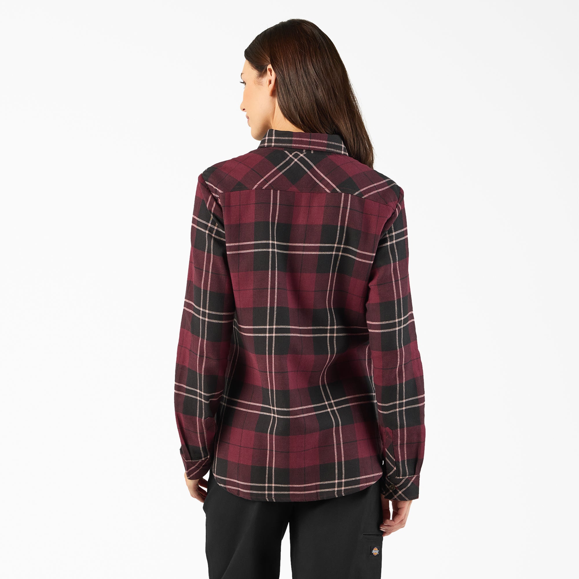 Women's Plaid Flannel Long Sleeve Shirt - 图片 2