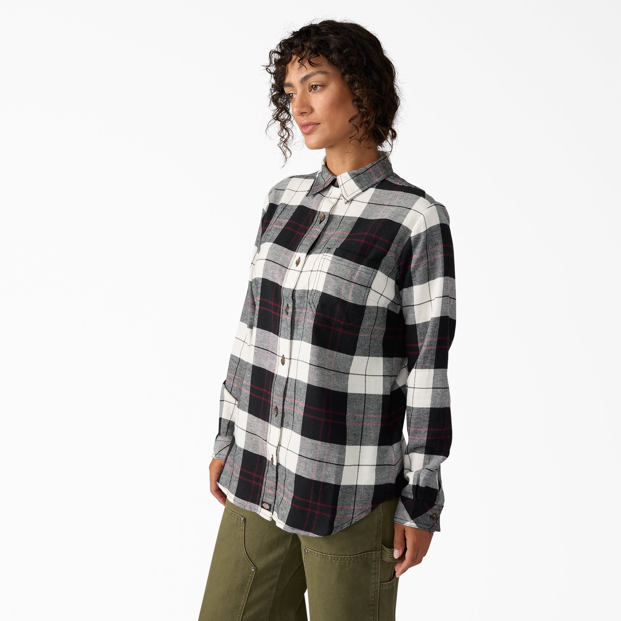 Women's Plaid Flannel Long Sleeve Shirt - 图片 3