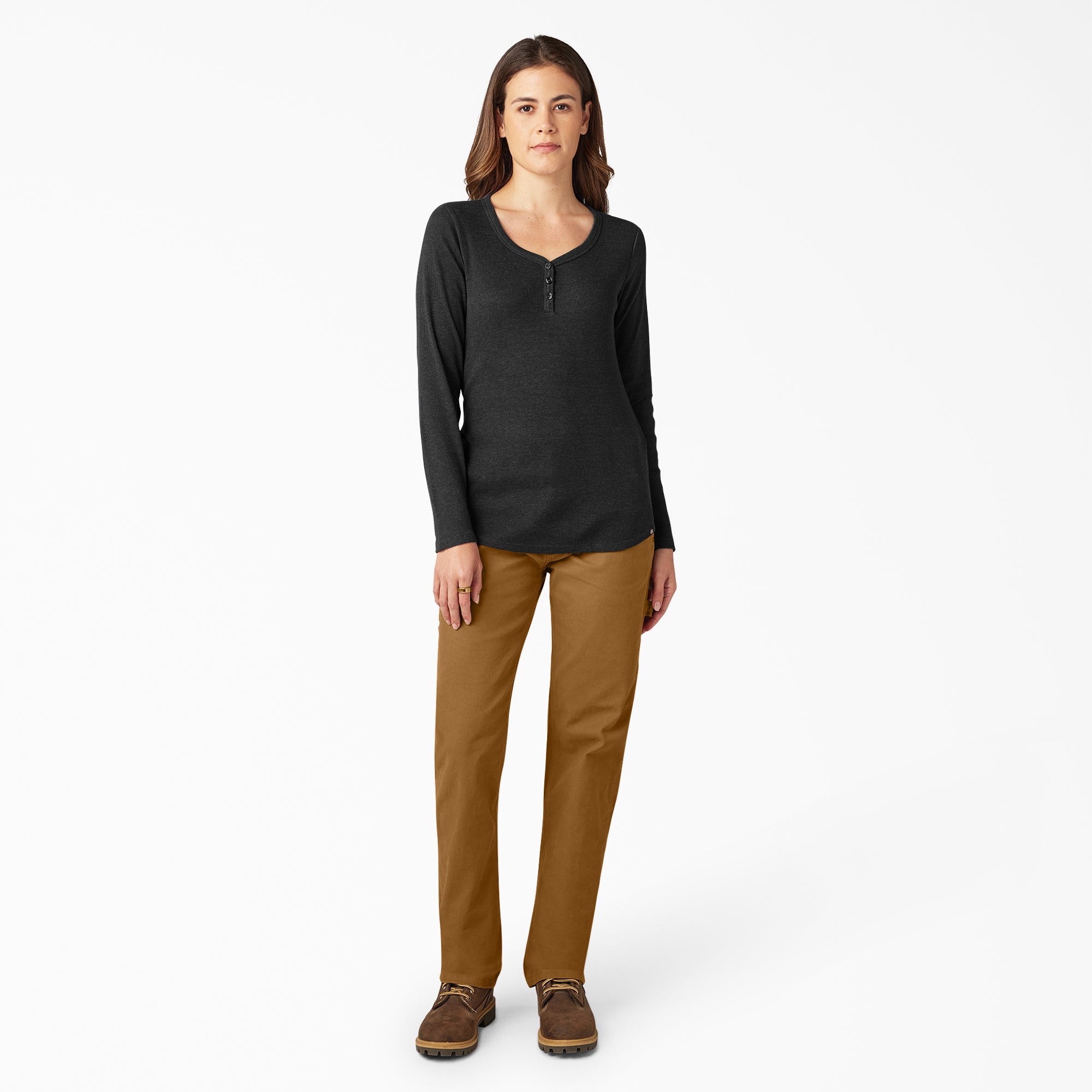 Women's Henley Long Sleeve Shirt - 图片 4