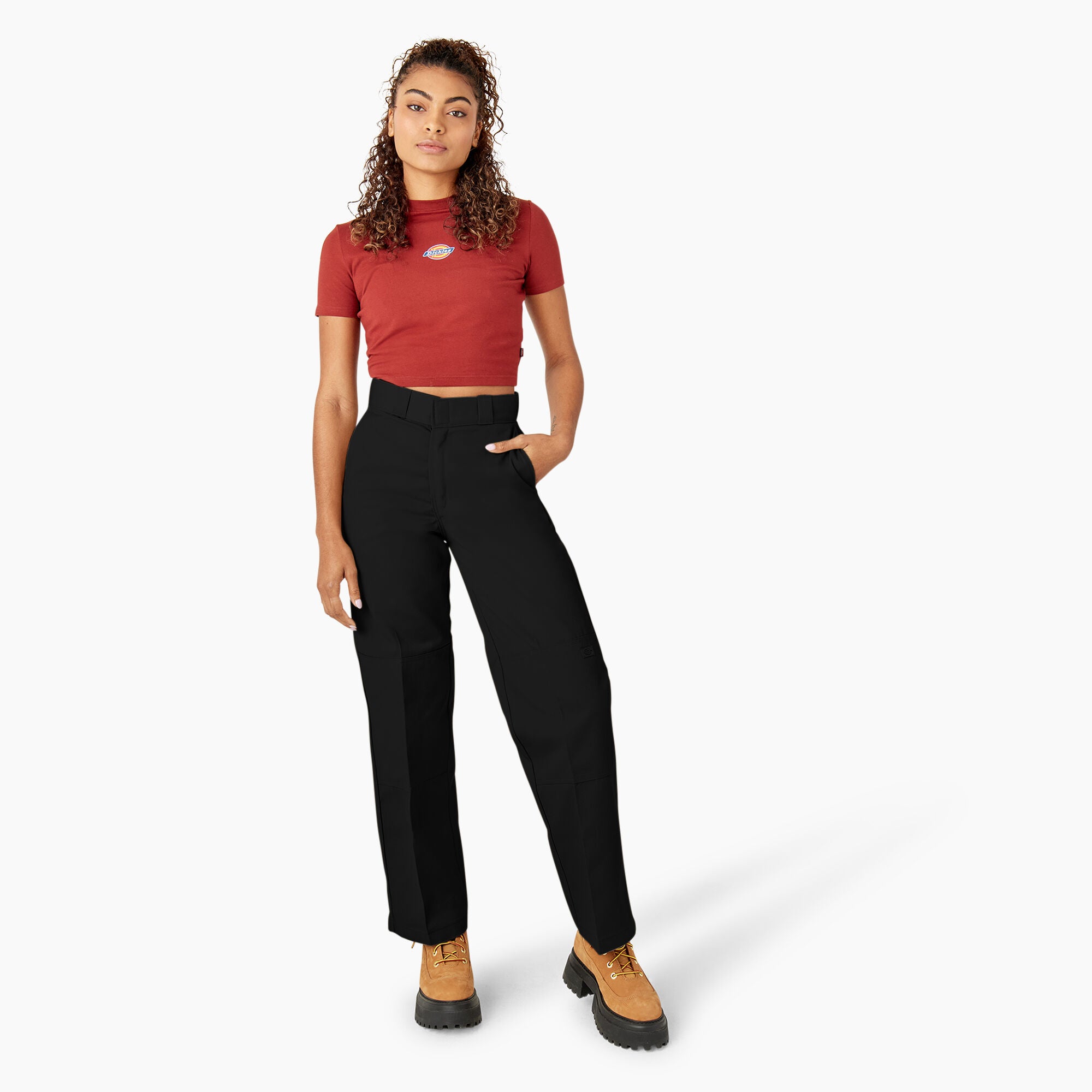 Women's Loose Fit Double Knee Work Pants - 图片 18