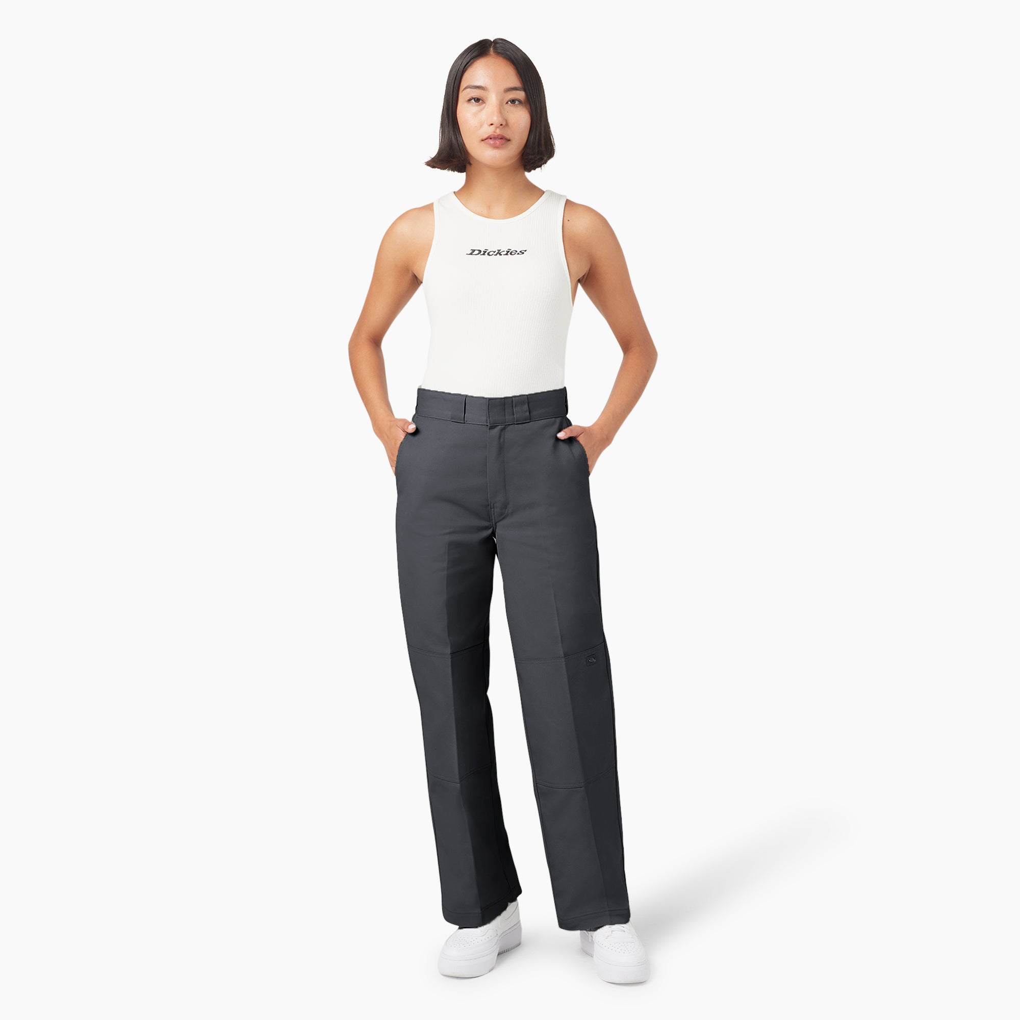 Women's Loose Fit Double Knee Work Pants - 图片 5