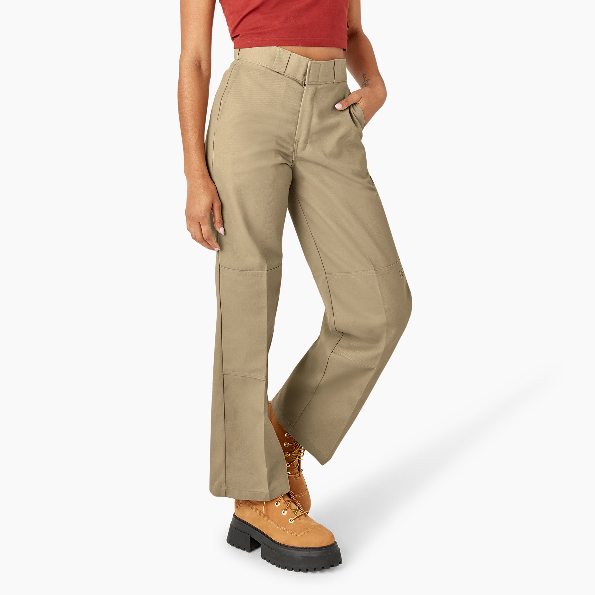 Women's Loose Fit Double Knee Work Pants - 图片 4