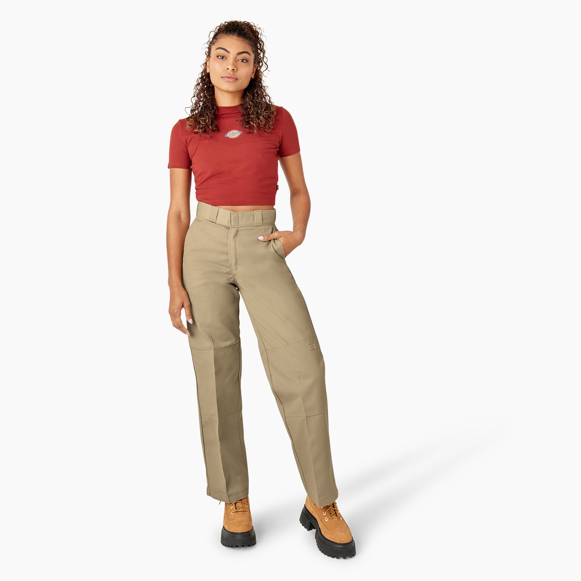 Women's Loose Fit Double Knee Work Pants - 图片 5