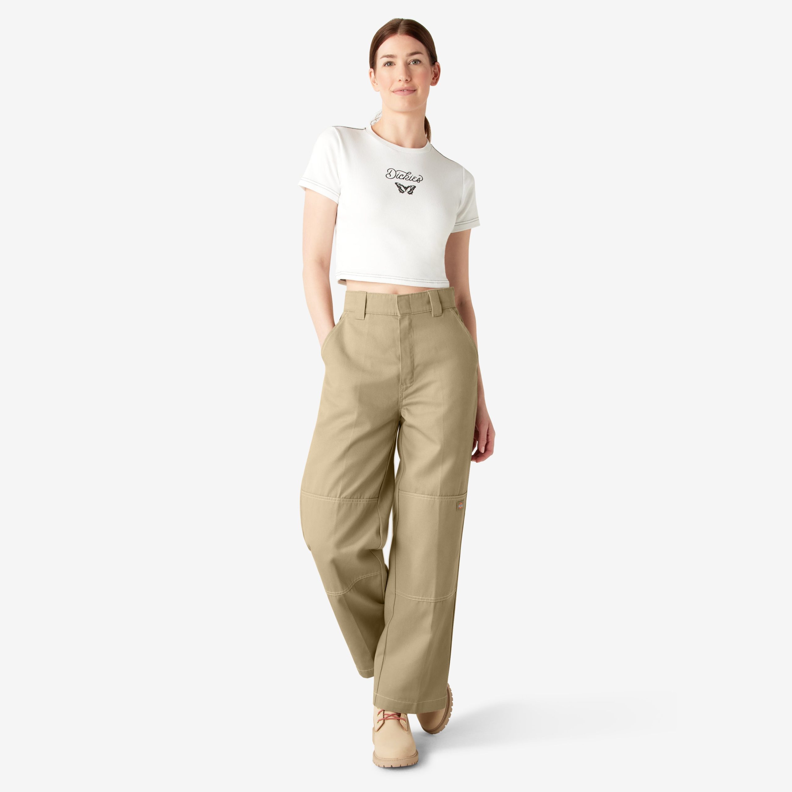 Women's Relaxed Fit Double Knee Pants - 图片 5