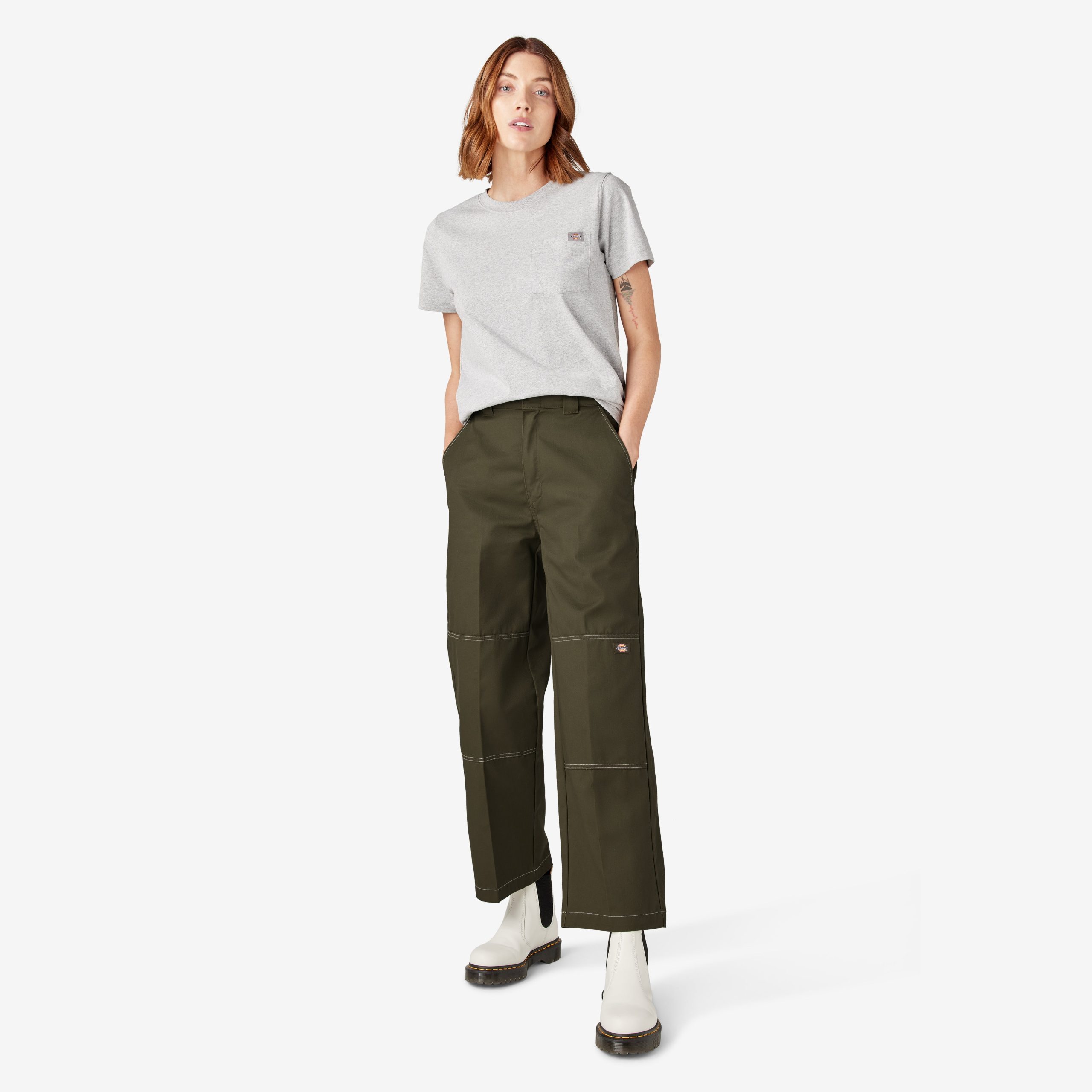 Women's Relaxed Fit Double Knee Pants - 图片 5