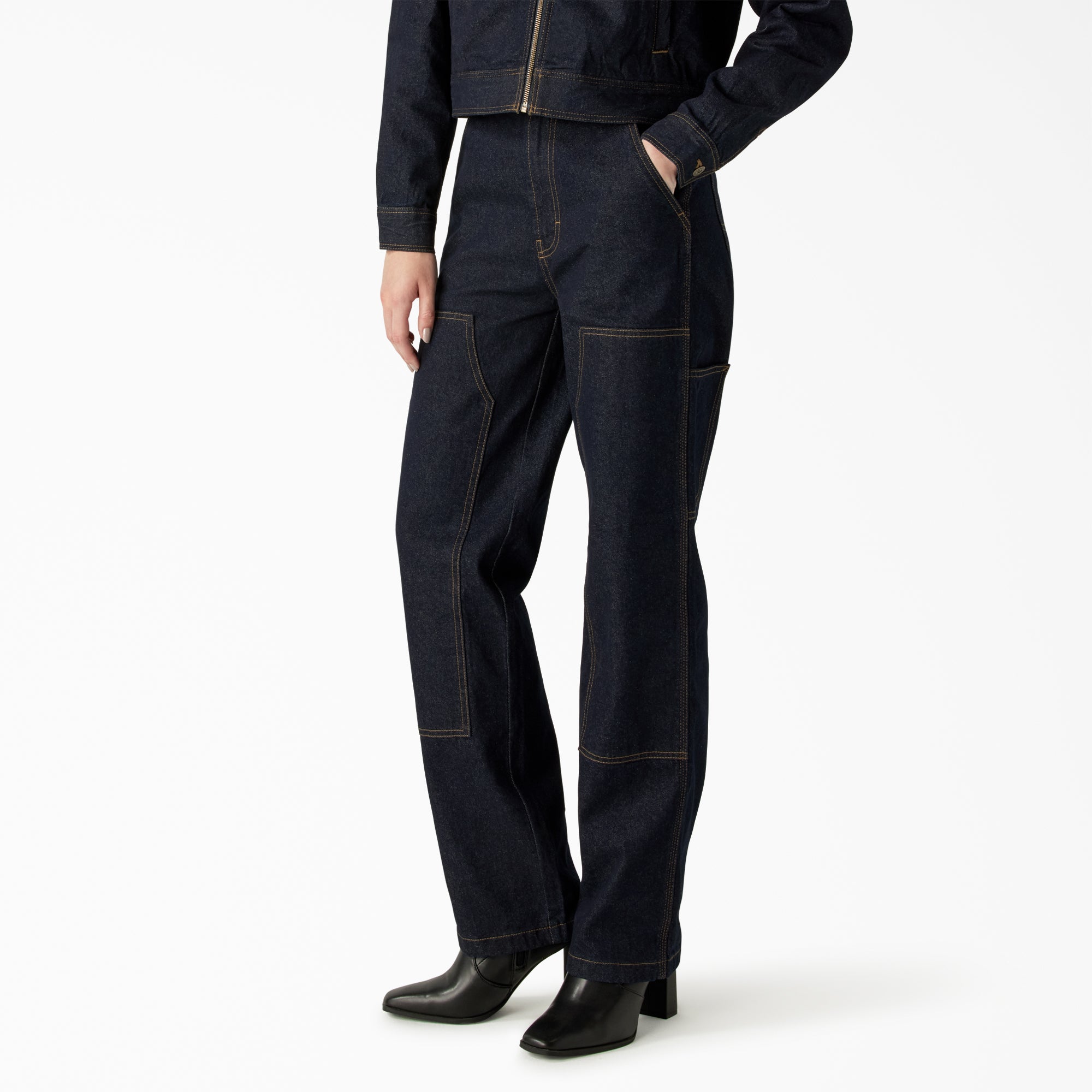 Women's Madison Loose Fit Double Knee Jeans - 图片 3