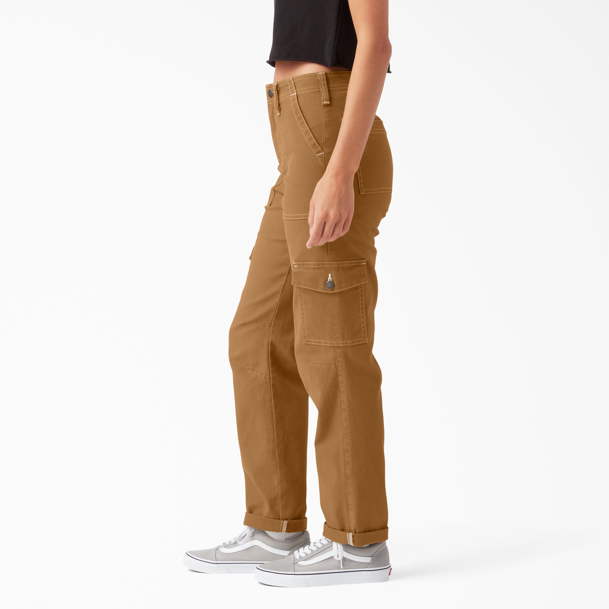 Women's Skinny Fit Cuffed Cargo Pants - 图片 3