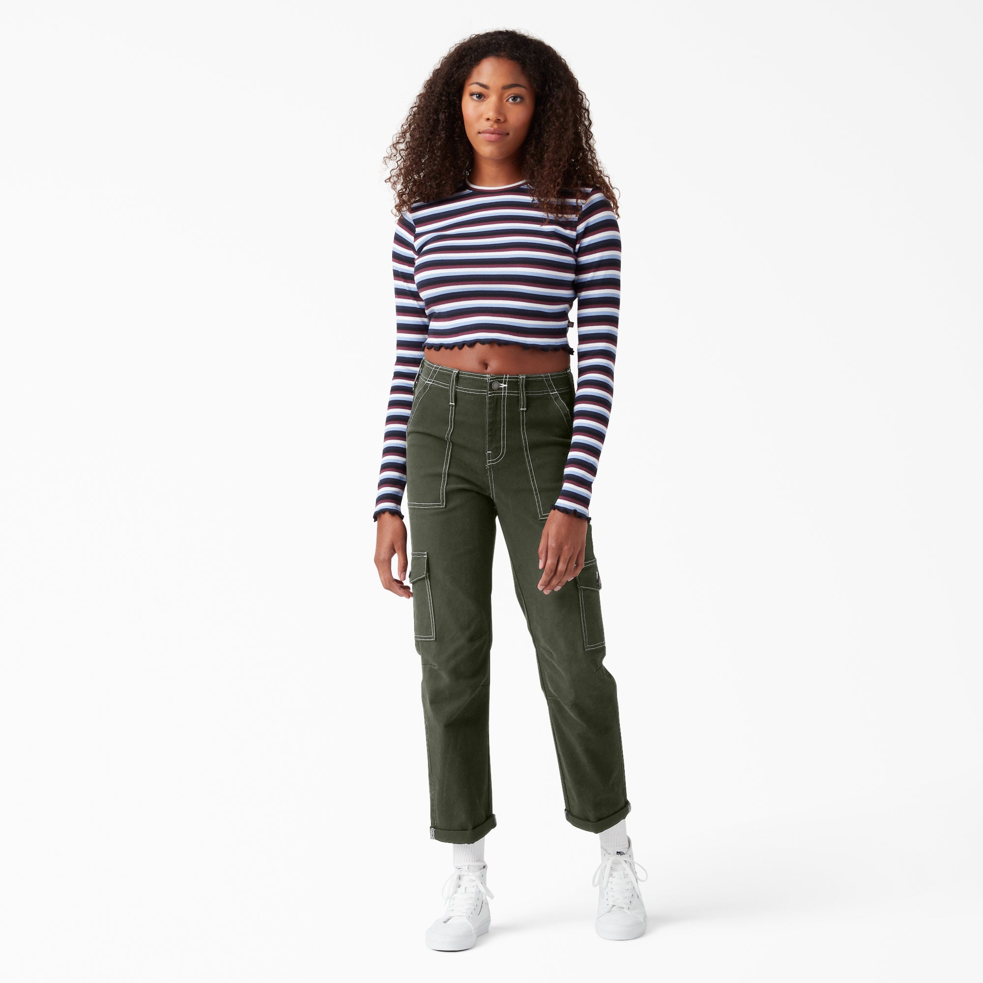 Women's Skinny Fit Cuffed Cargo Pants - 图片 4