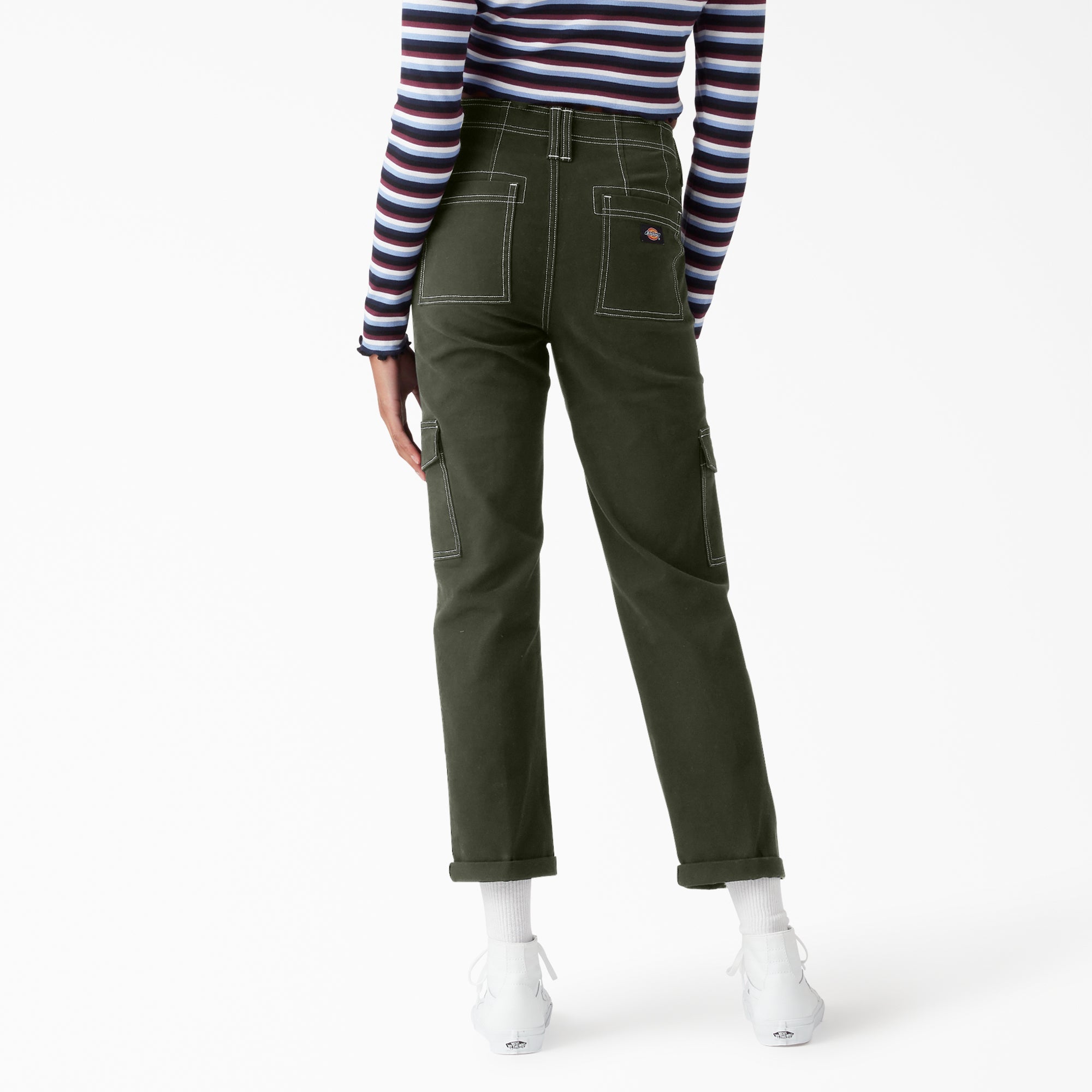 Women's Skinny Fit Cuffed Cargo Pants - 图片 2