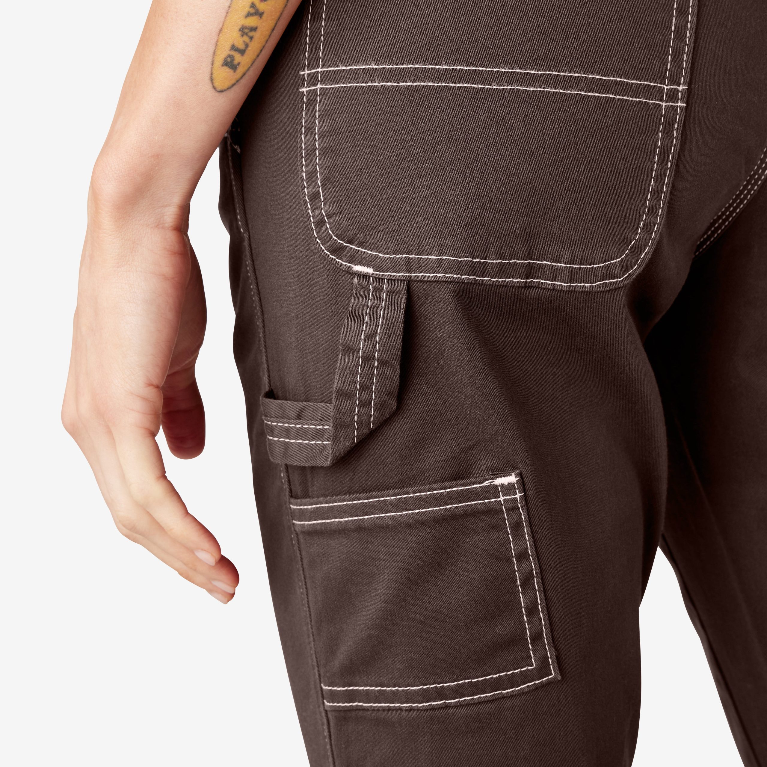 Women's Slim Straight Fit Roll Hem Carpenter Pants - 图片 8