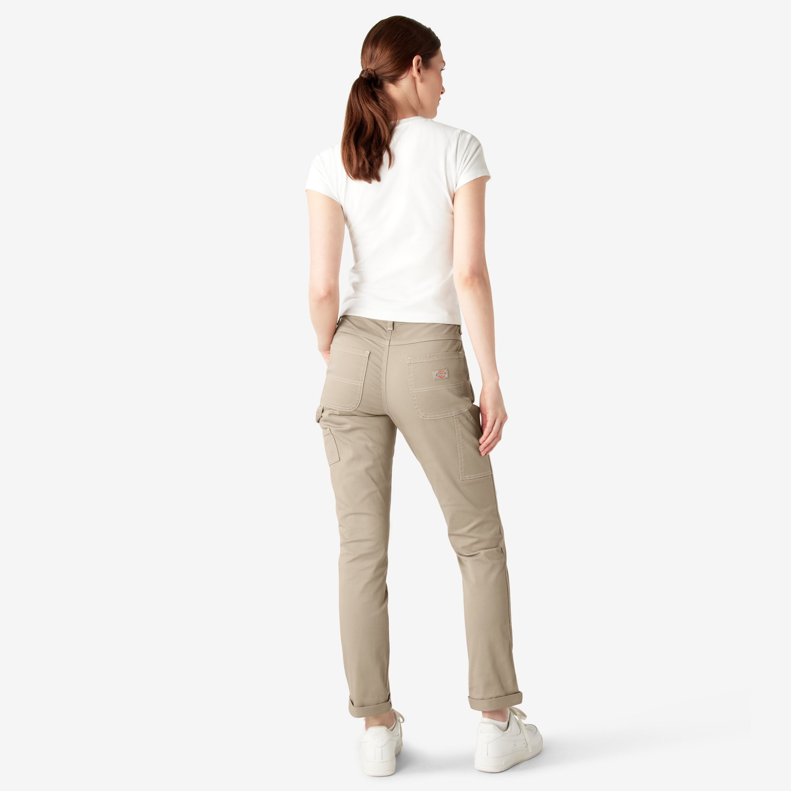 Women's Slim Straight Fit Roll Hem Carpenter Pants - 图片 6