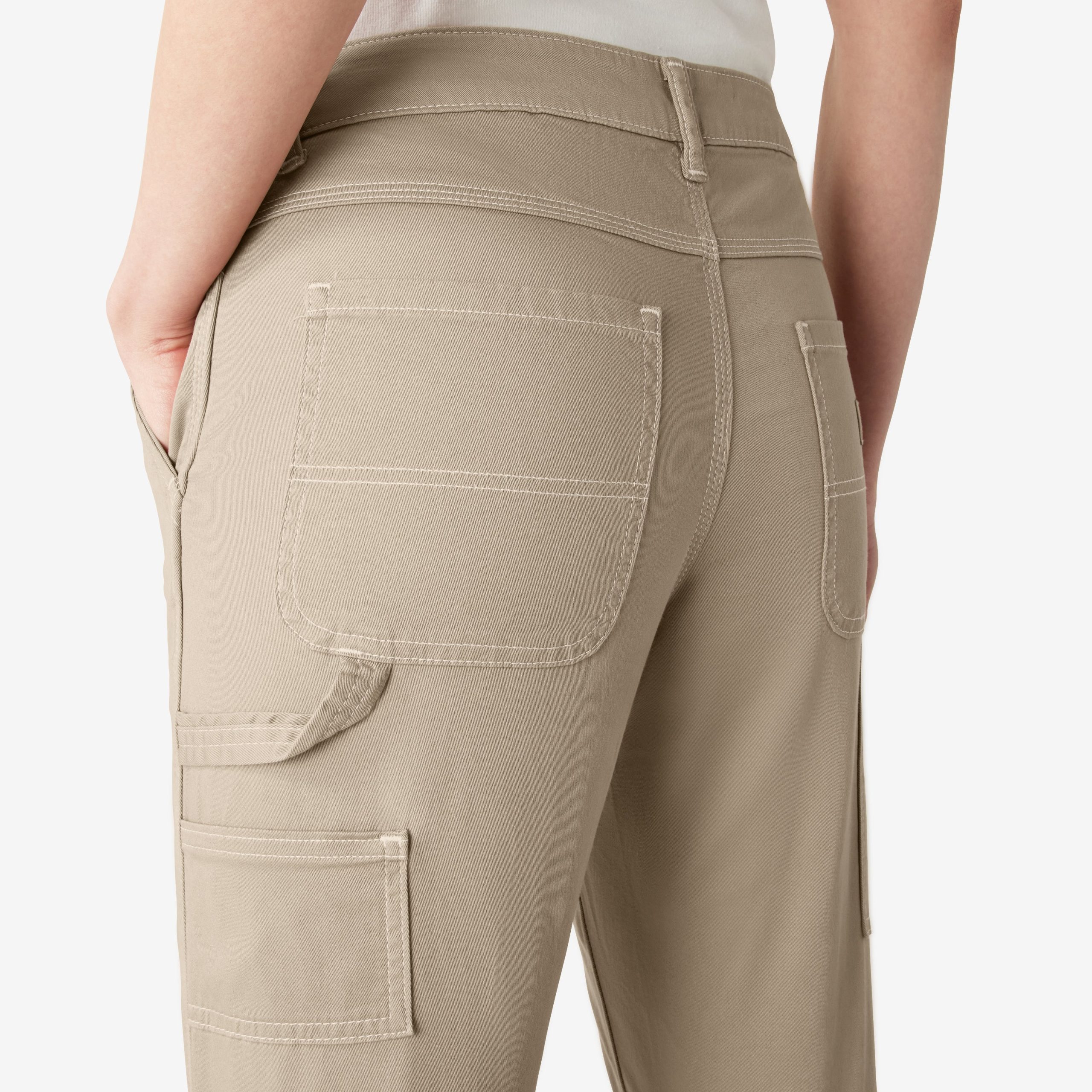 Women's Slim Straight Fit Roll Hem Carpenter Pants - 图片 8