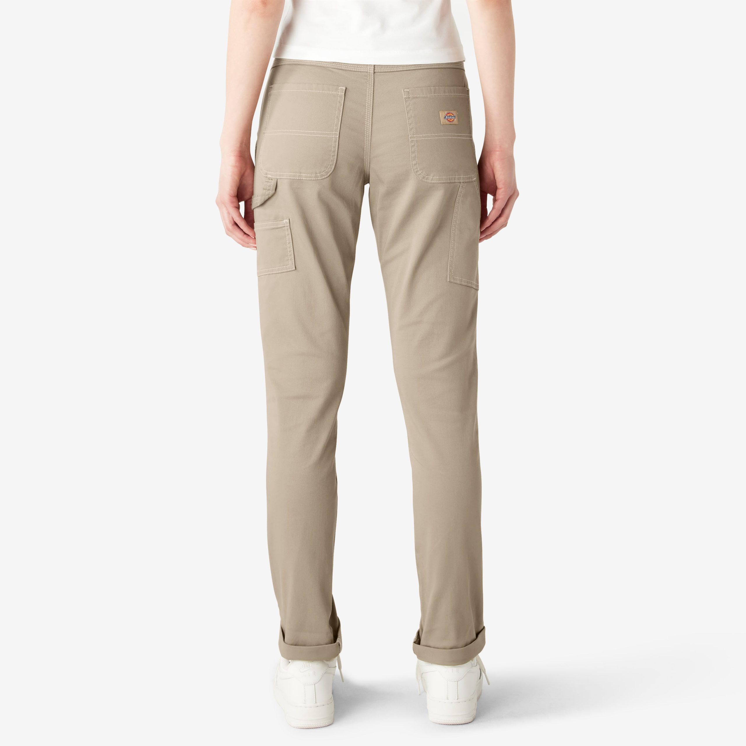 Women's Slim Straight Fit Roll Hem Carpenter Pants - 图片 2