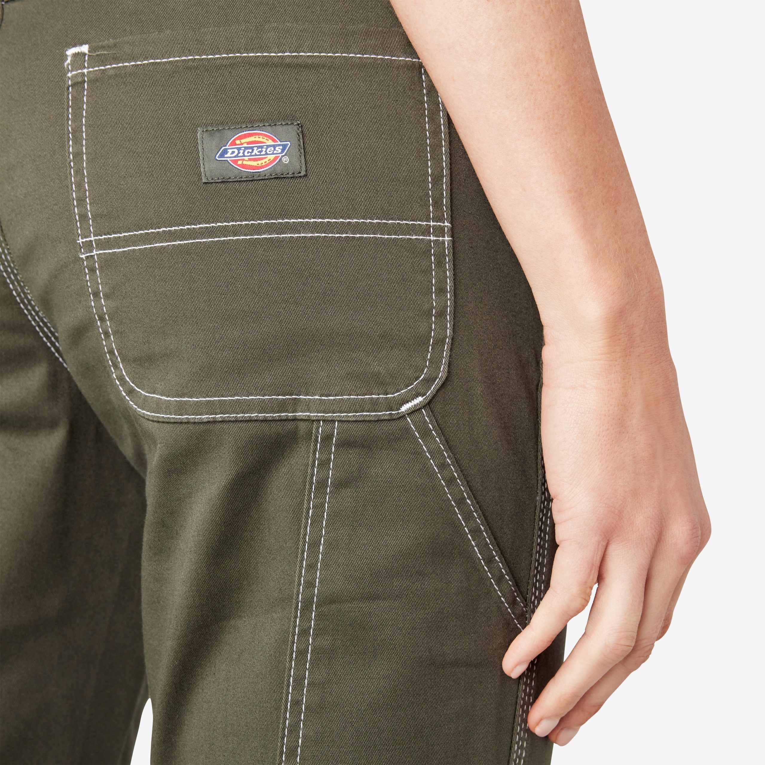 Women's Slim Straight Fit Roll Hem Carpenter Pants - 图片 8