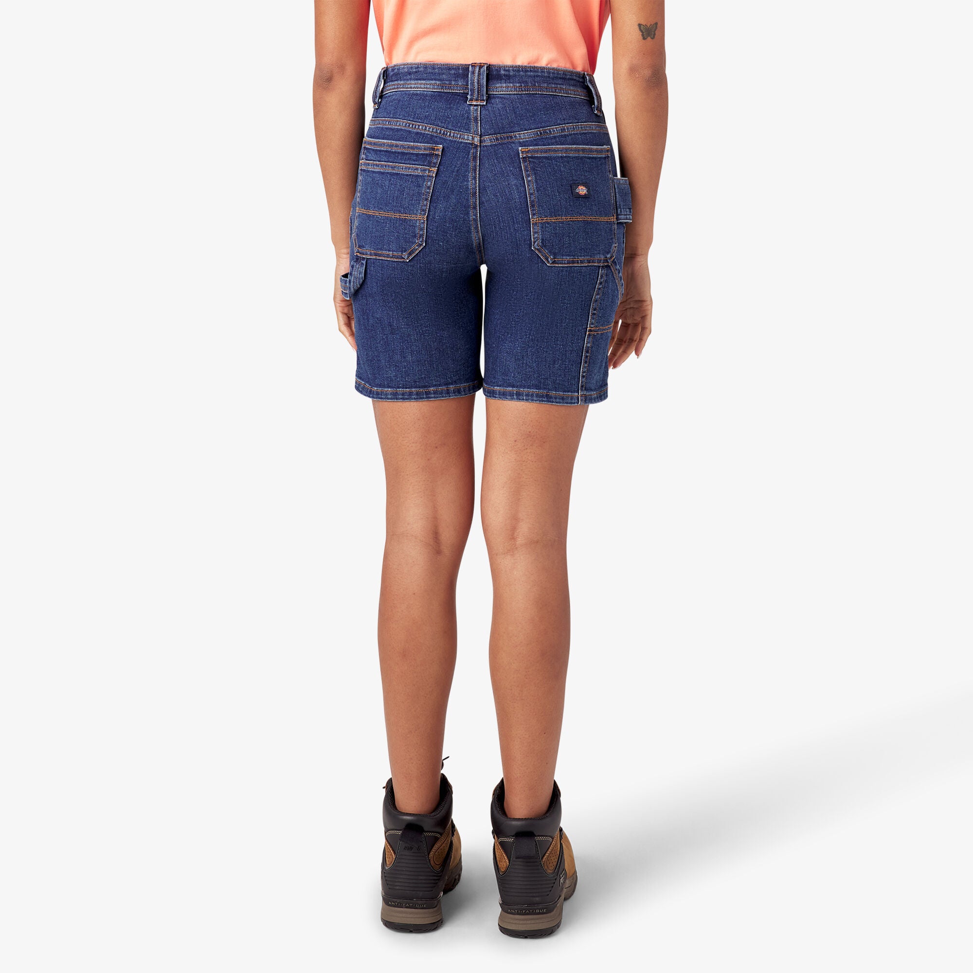 Women's Relaxed Fit Denim Carpenter Shorts. 7 - 图片 2