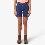 Women's Relaxed Fit Denim Carpenter Shorts. 7