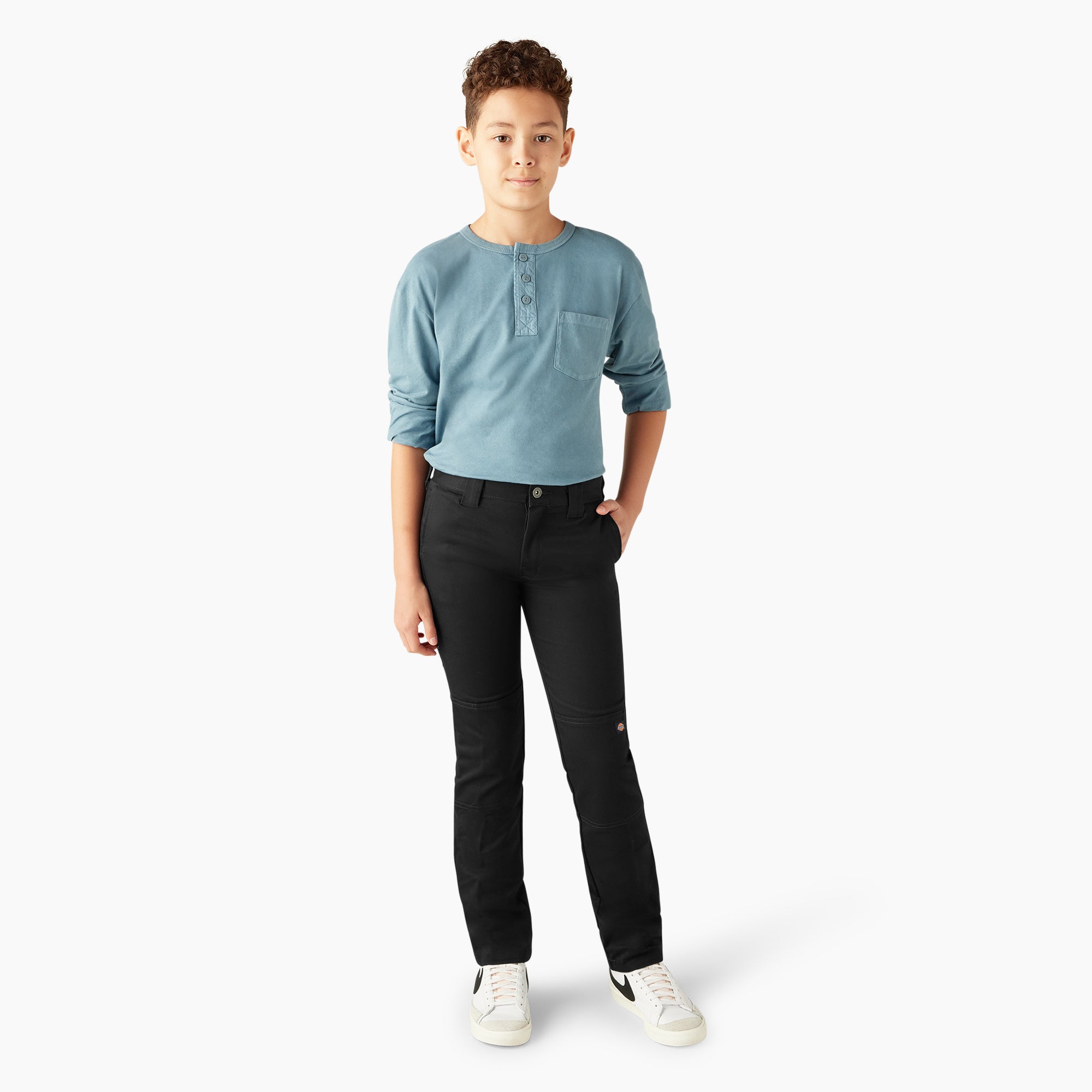Boys' FLEX Skinny Fit Double Knee Pants. 4-20 - 图片 5