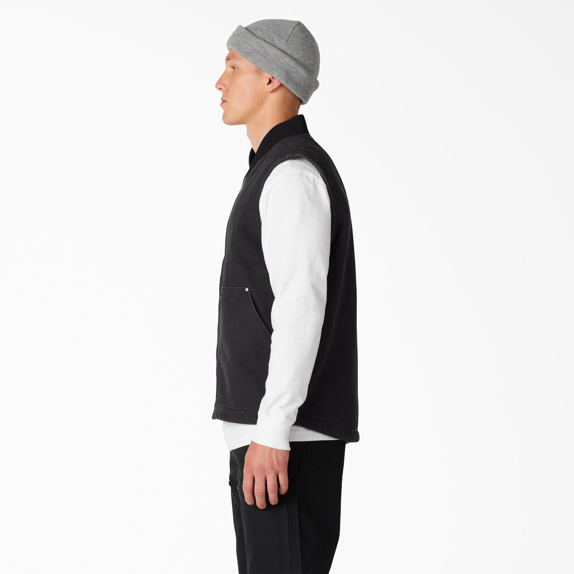 Stonewashed Duck High Pile Fleece Lined Vest - 图片 3