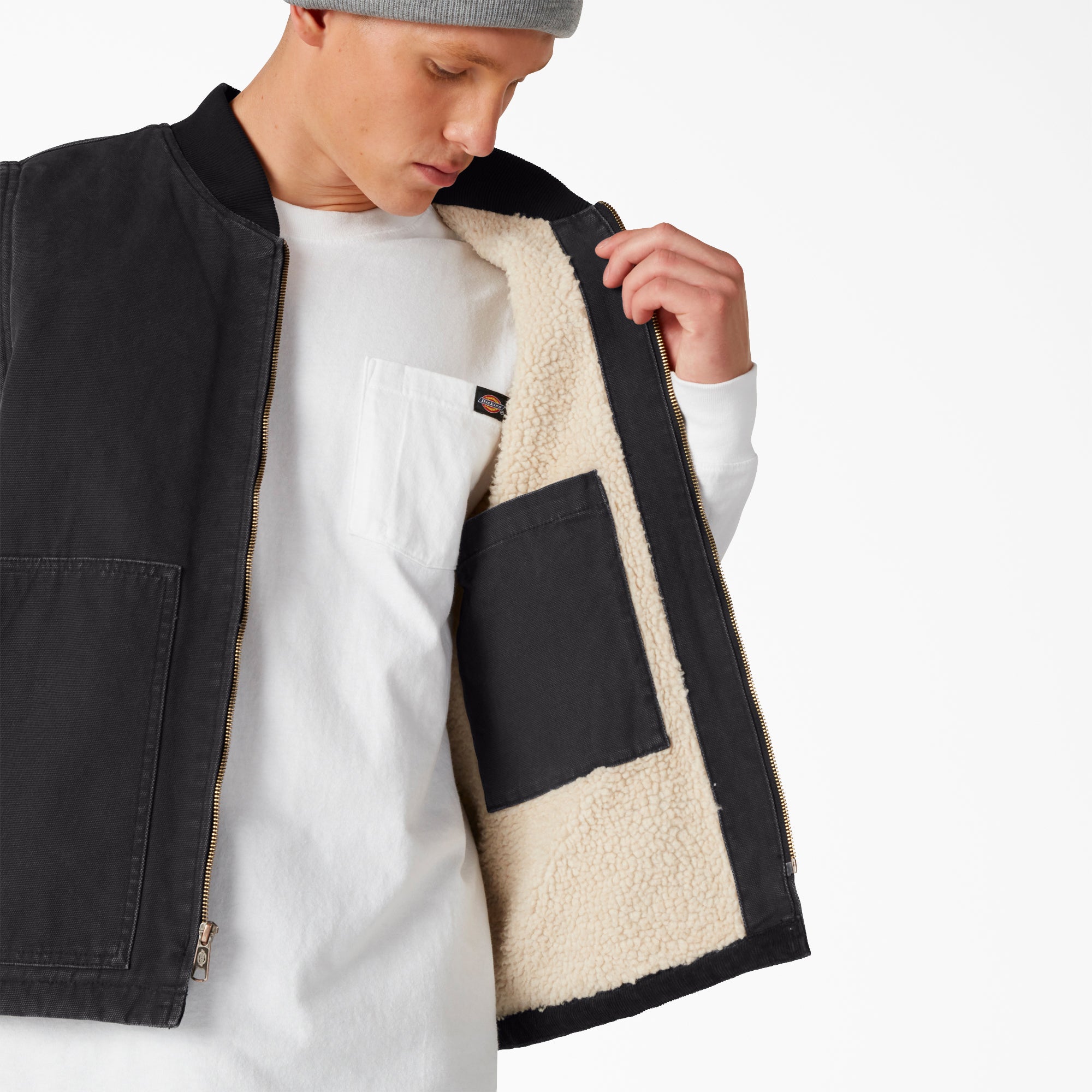 Stonewashed Duck High Pile Fleece Lined Vest - 图片 5