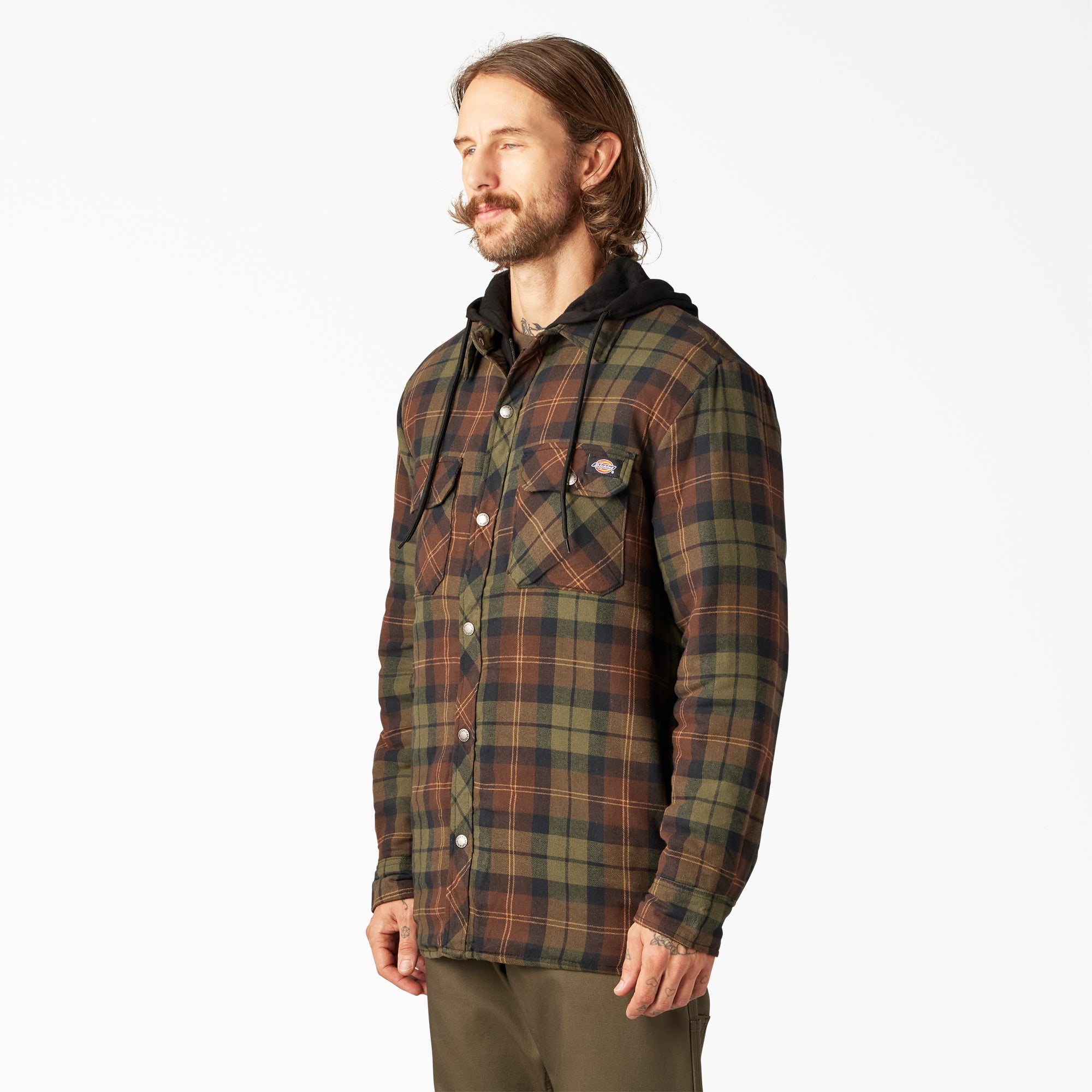 Flannel Hooded Shirt Jacket - 图片 3