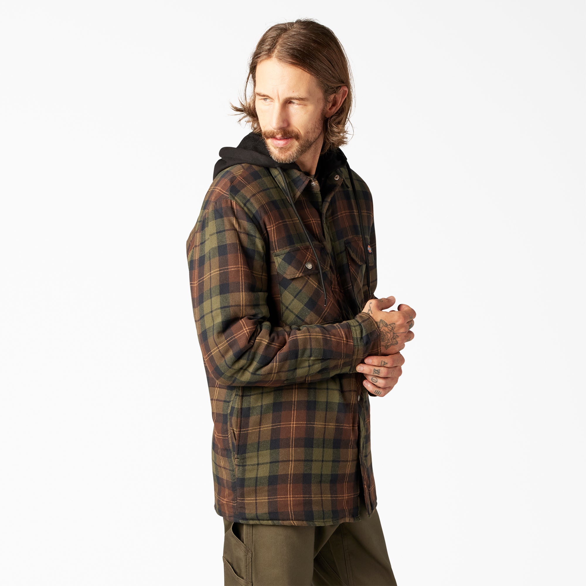 Flannel Hooded Shirt Jacket - 图片 4