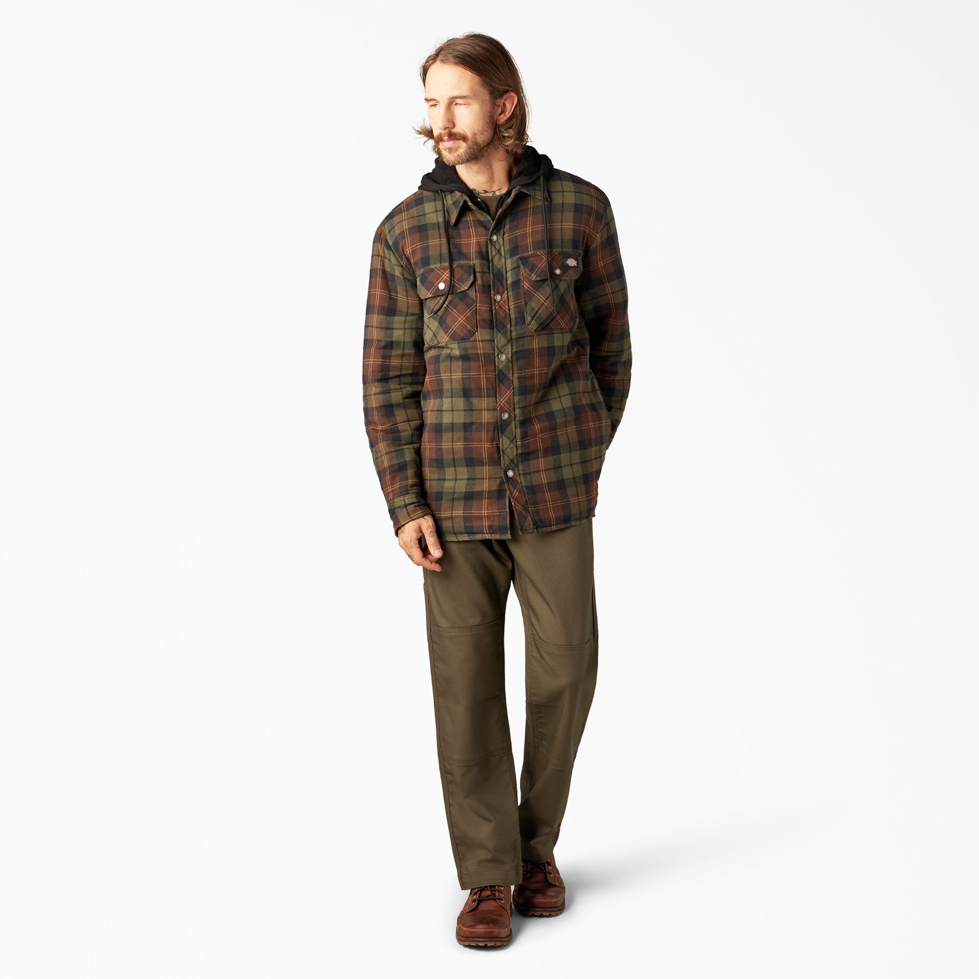 Flannel Hooded Shirt Jacket - 图片 5