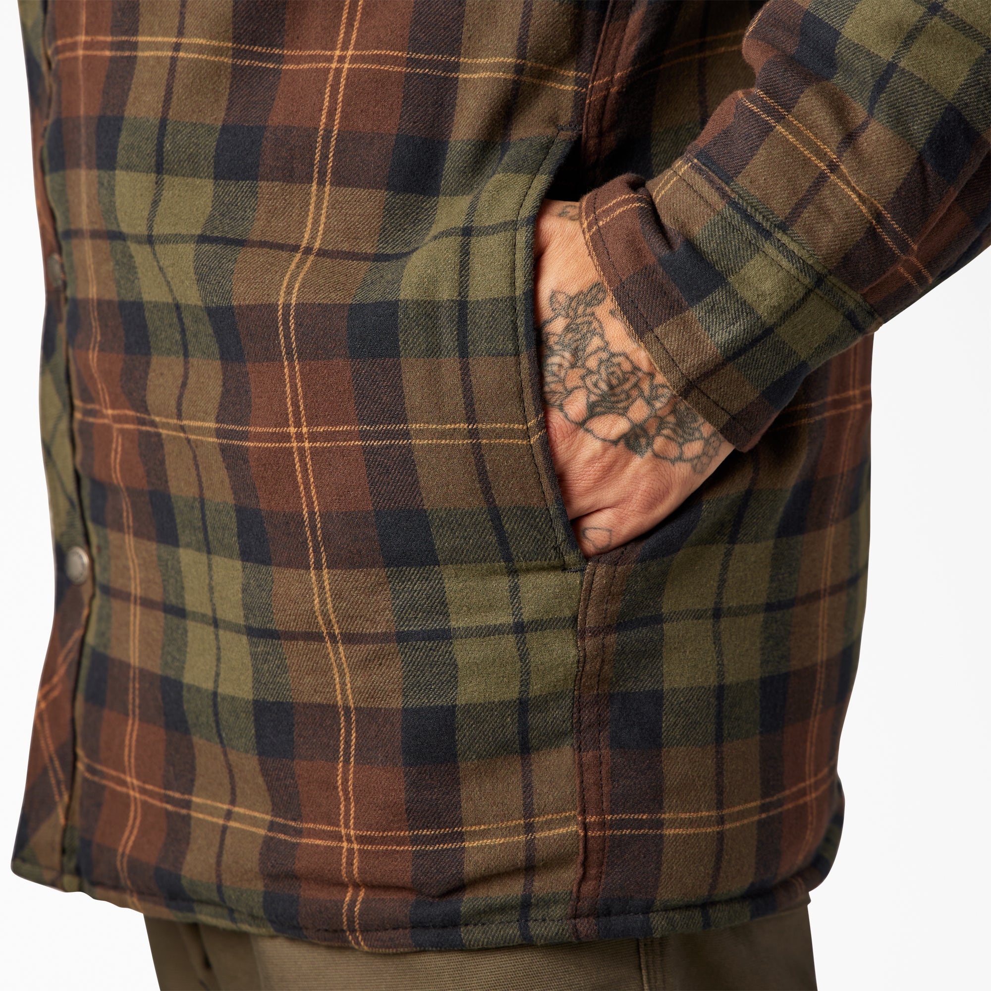 Flannel Hooded Shirt Jacket - 图片 9