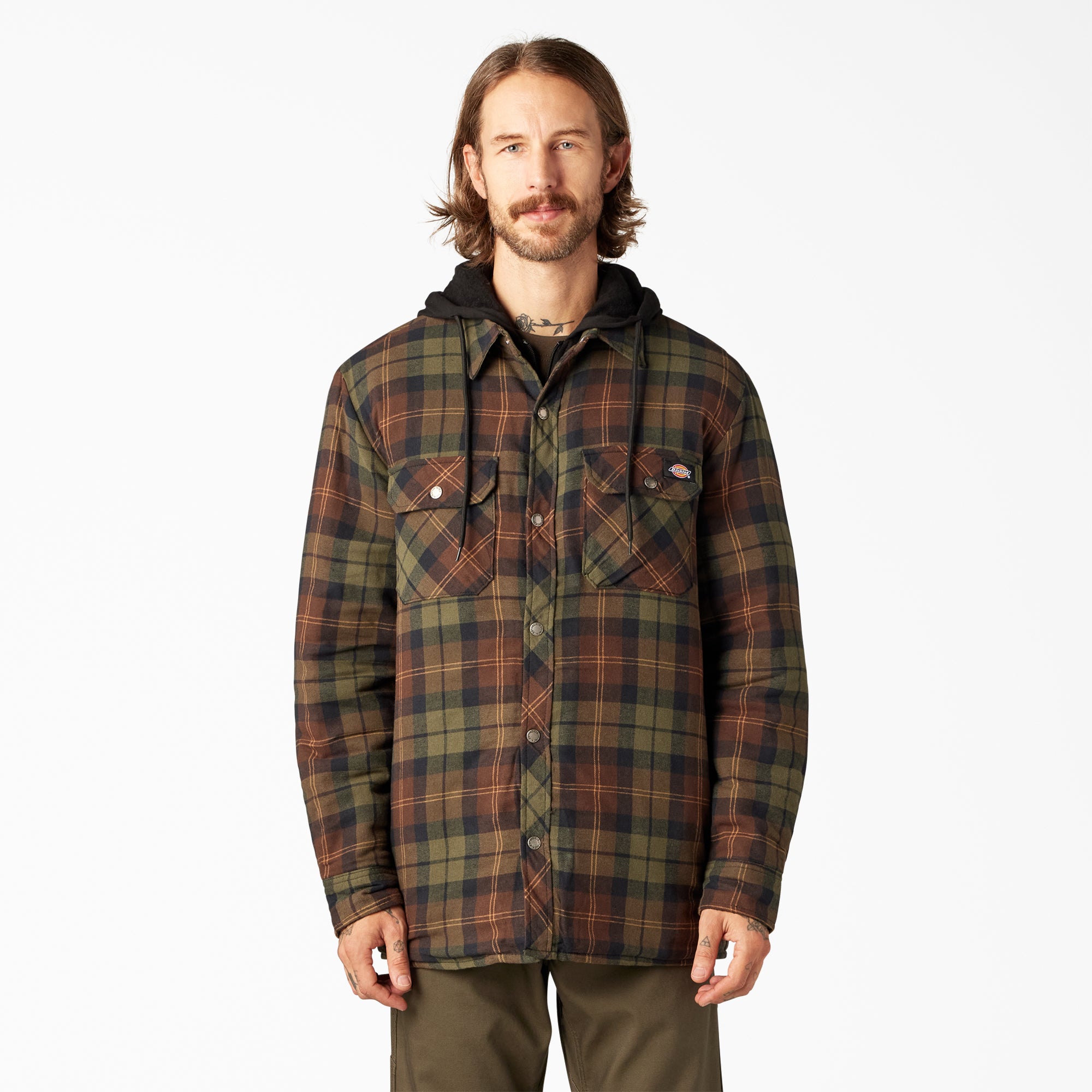 Flannel Hooded Shirt Jacket
