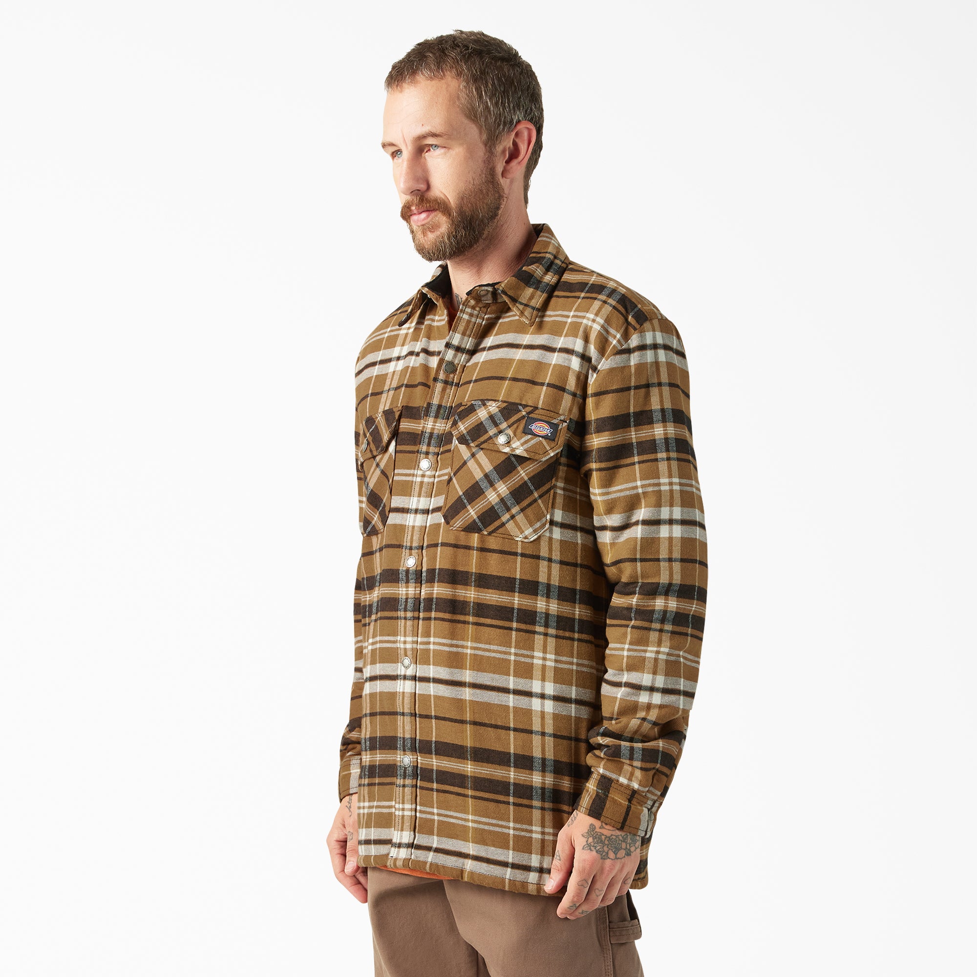 Water Repellent Fleece-Lined Flannel Shirt Jacket - 图片 3