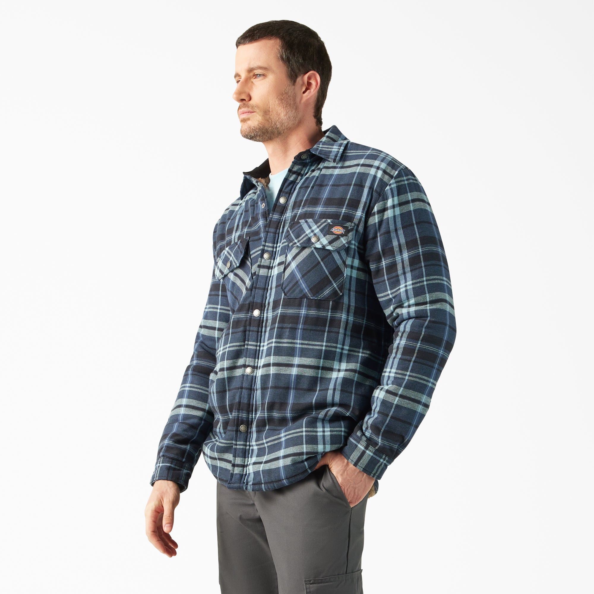 Water Repellent Fleece-Lined Flannel Shirt Jacket - 图片 3