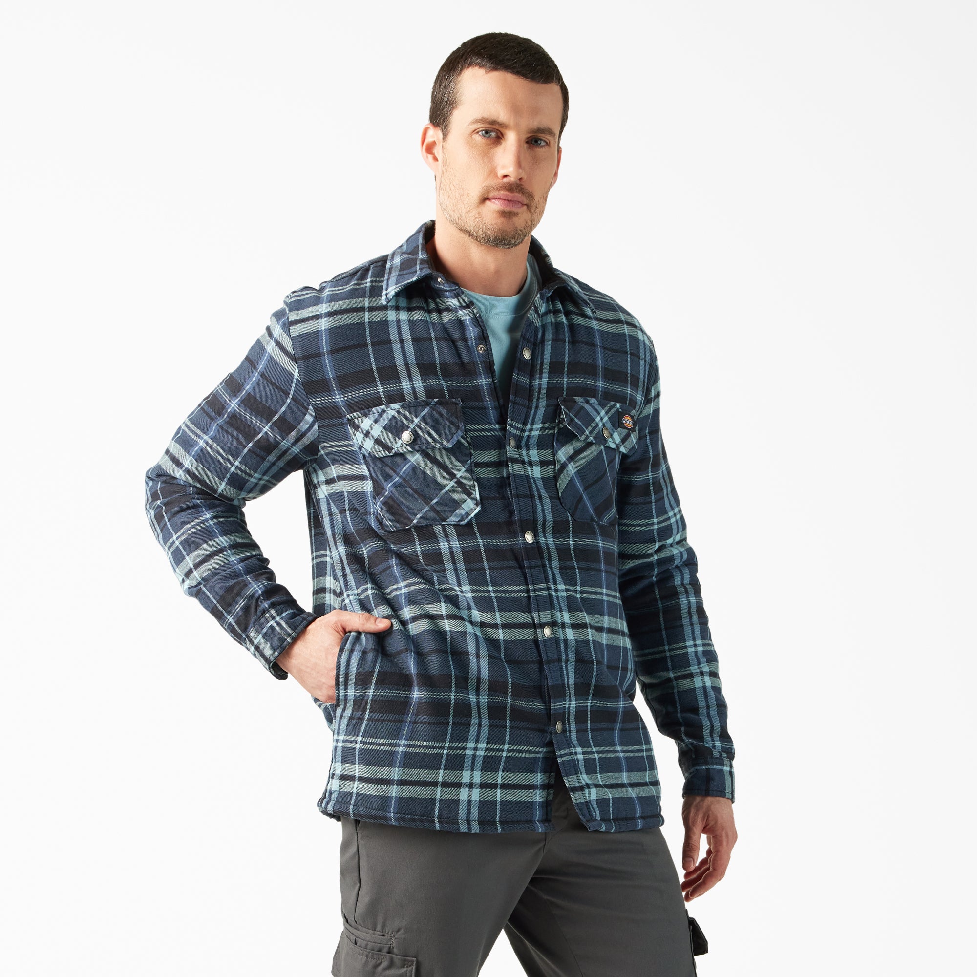Water Repellent Fleece-Lined Flannel Shirt Jacket - 图片 4