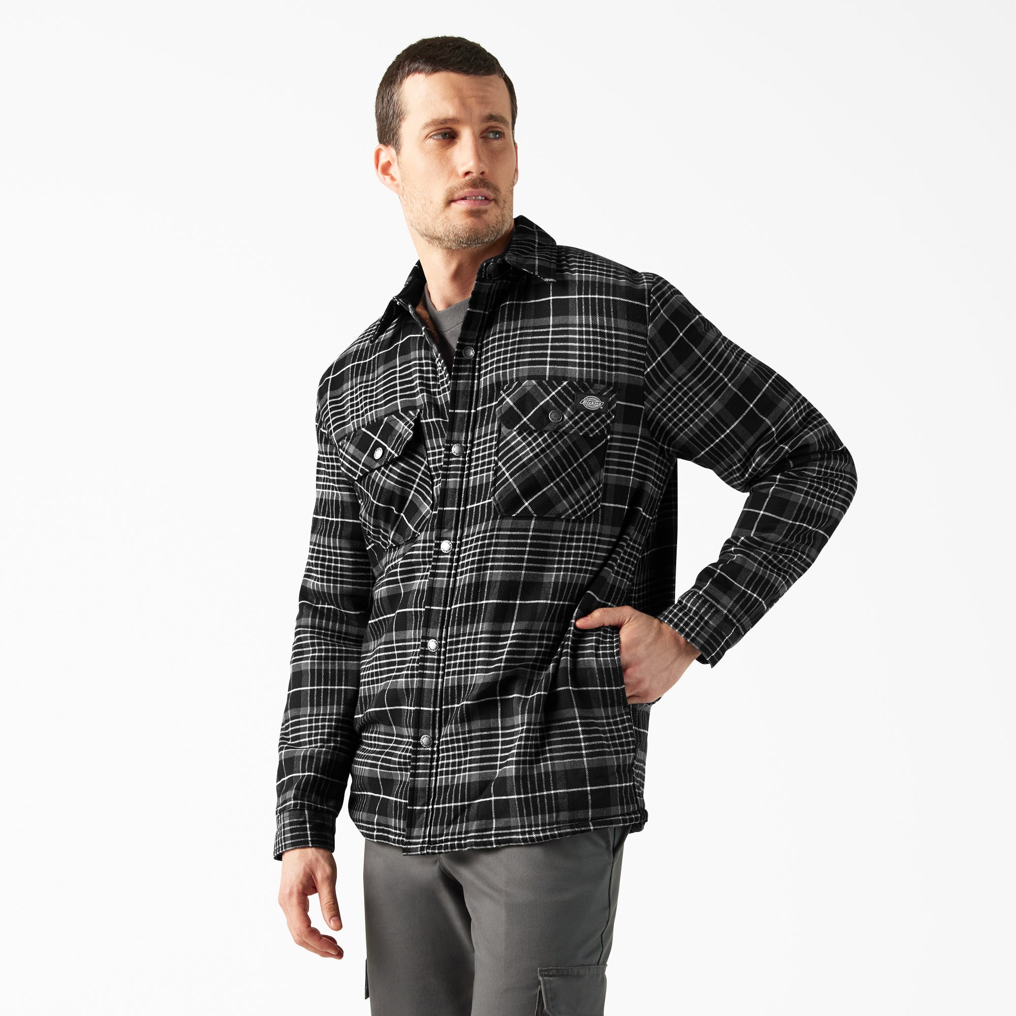 Water Repellent Fleece-Lined Flannel Shirt Jacket - 图片 3