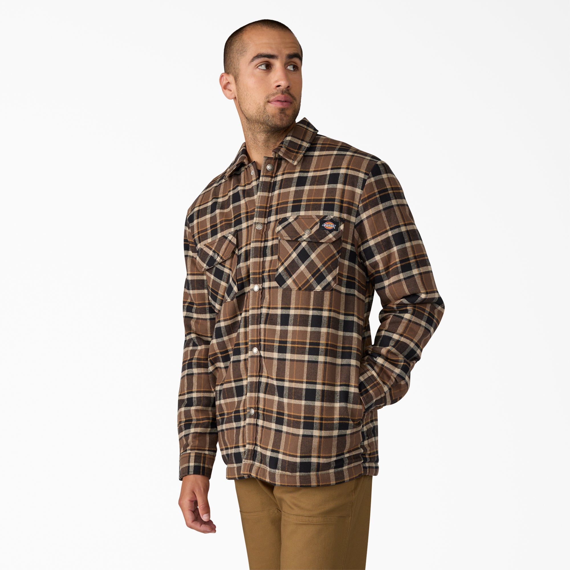 Water Repellent Fleece-Lined Flannel Shirt Jacket - 图片 3