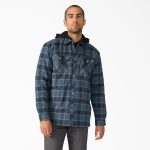 Water Repellent Flannel Hooded Shirt Jacket