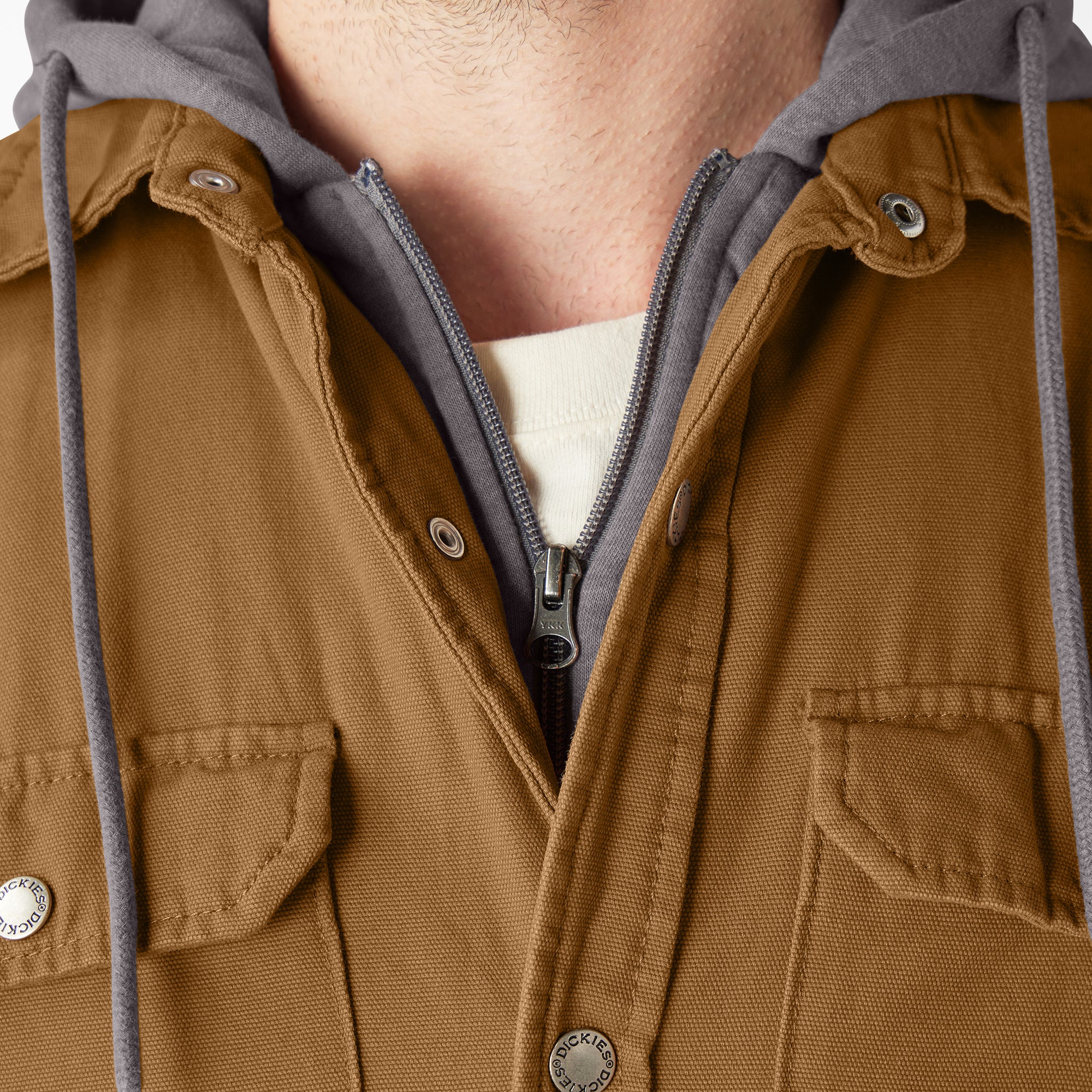 Water Repellent Duck Hooded Shirt Jacket - 图片 6