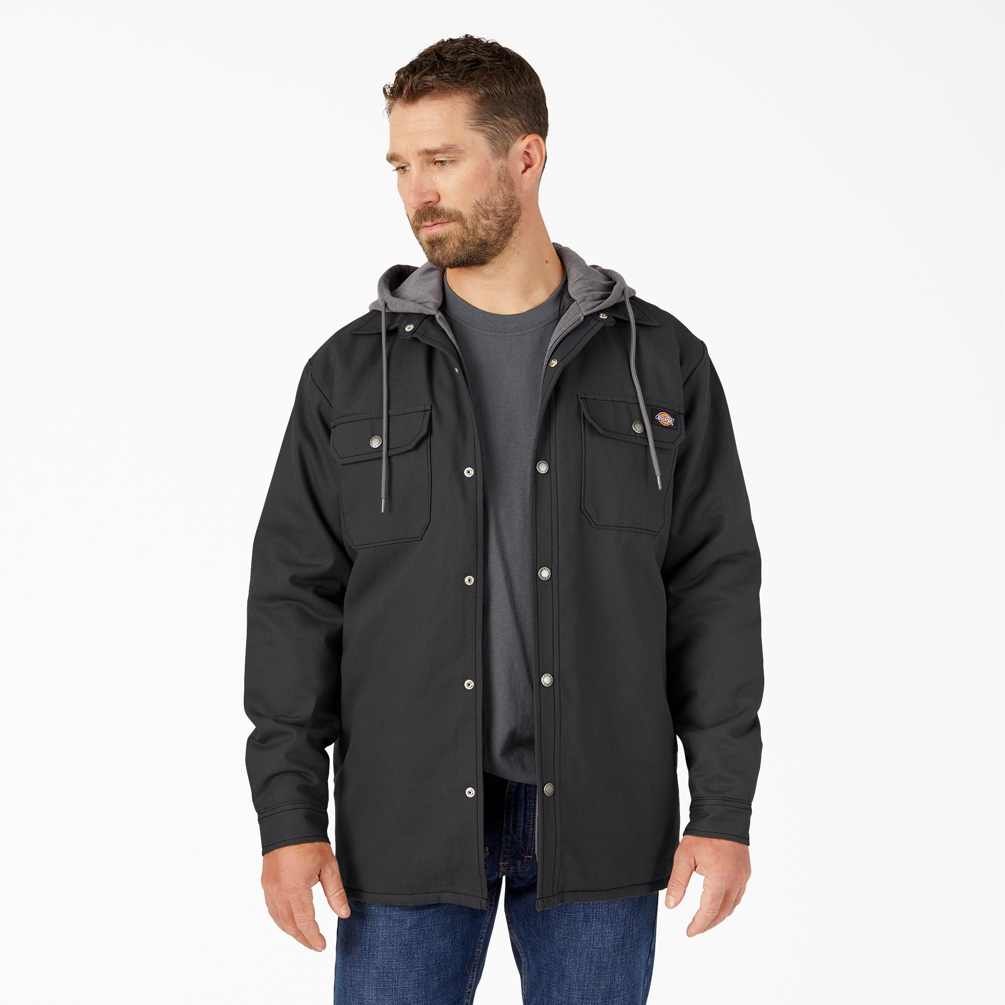 Water Repellent Duck Hooded Shirt Jacket - 图片 4