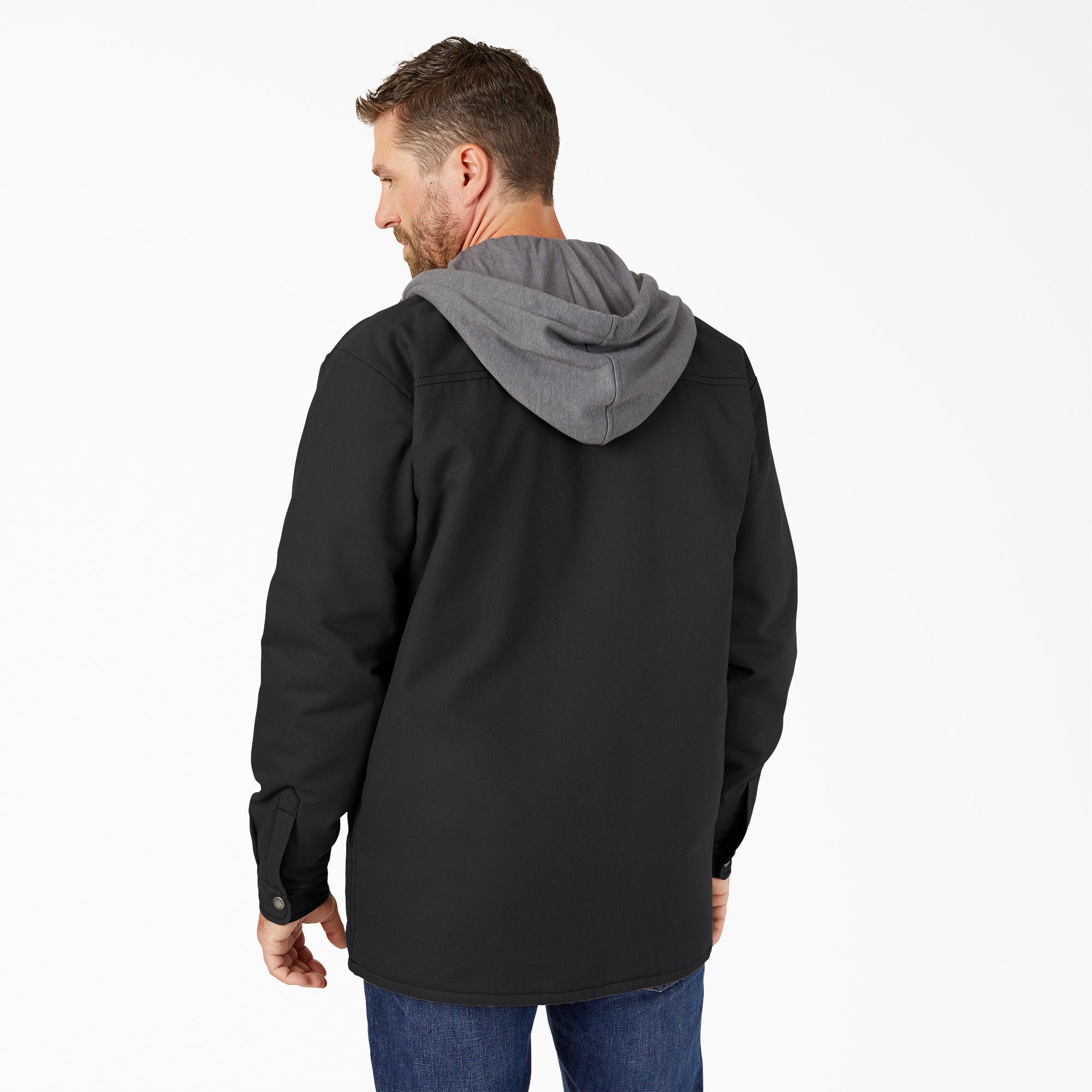 Water Repellent Duck Hooded Shirt Jacket - 图片 2
