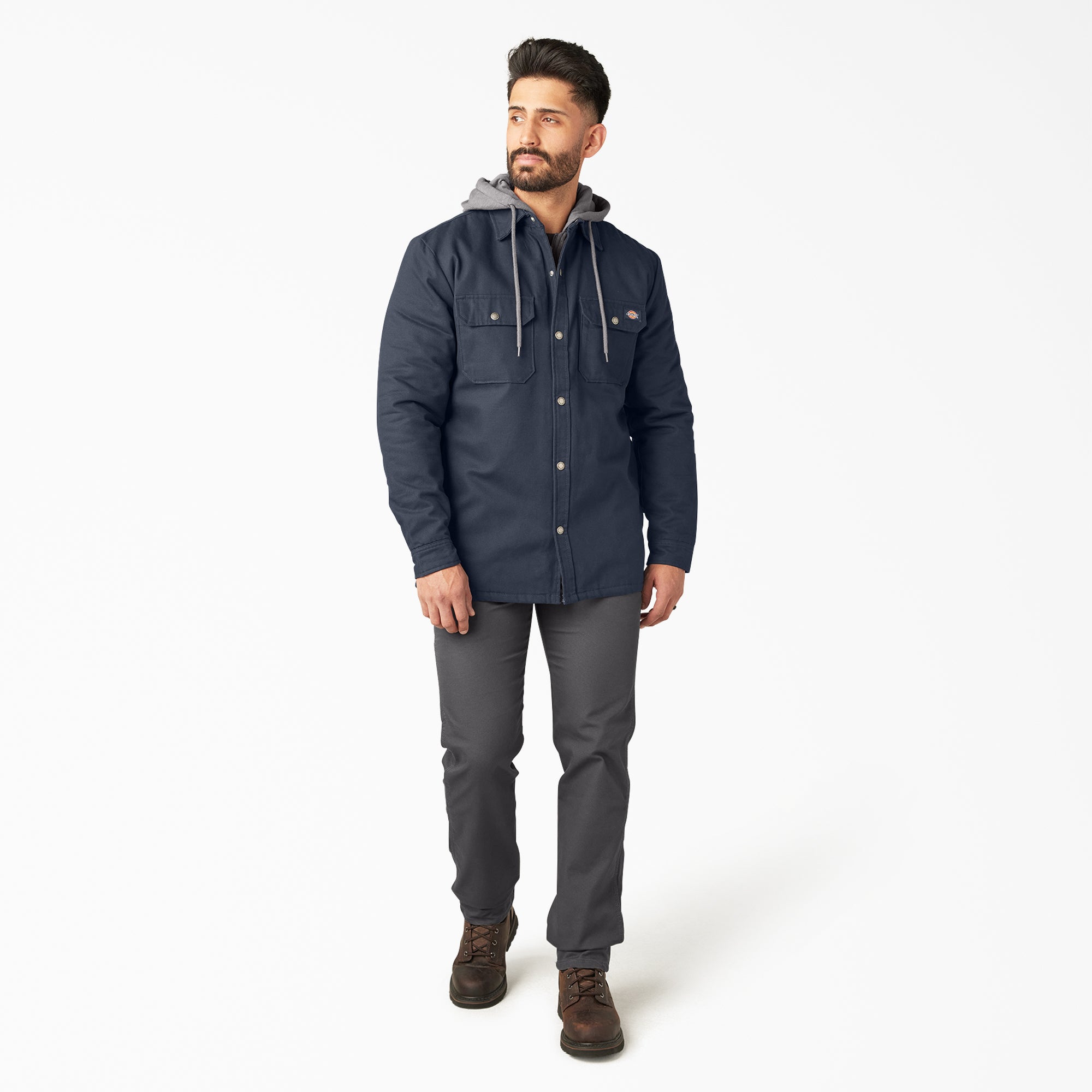 Water Repellent Duck Hooded Shirt Jacket - 图片 4