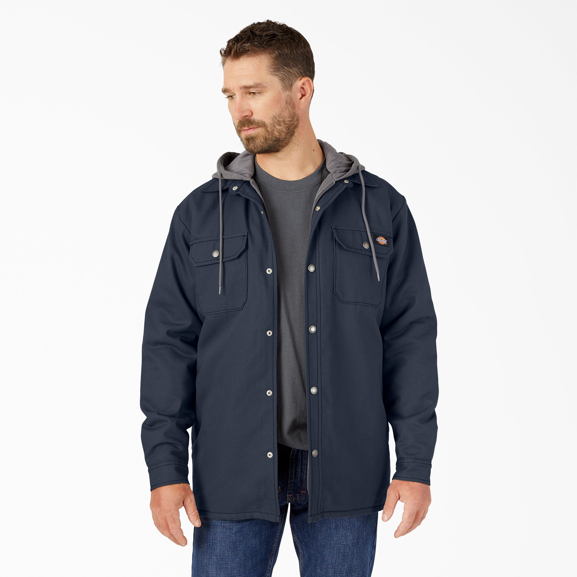 Water Repellent Duck Hooded Shirt Jacket - 图片 13