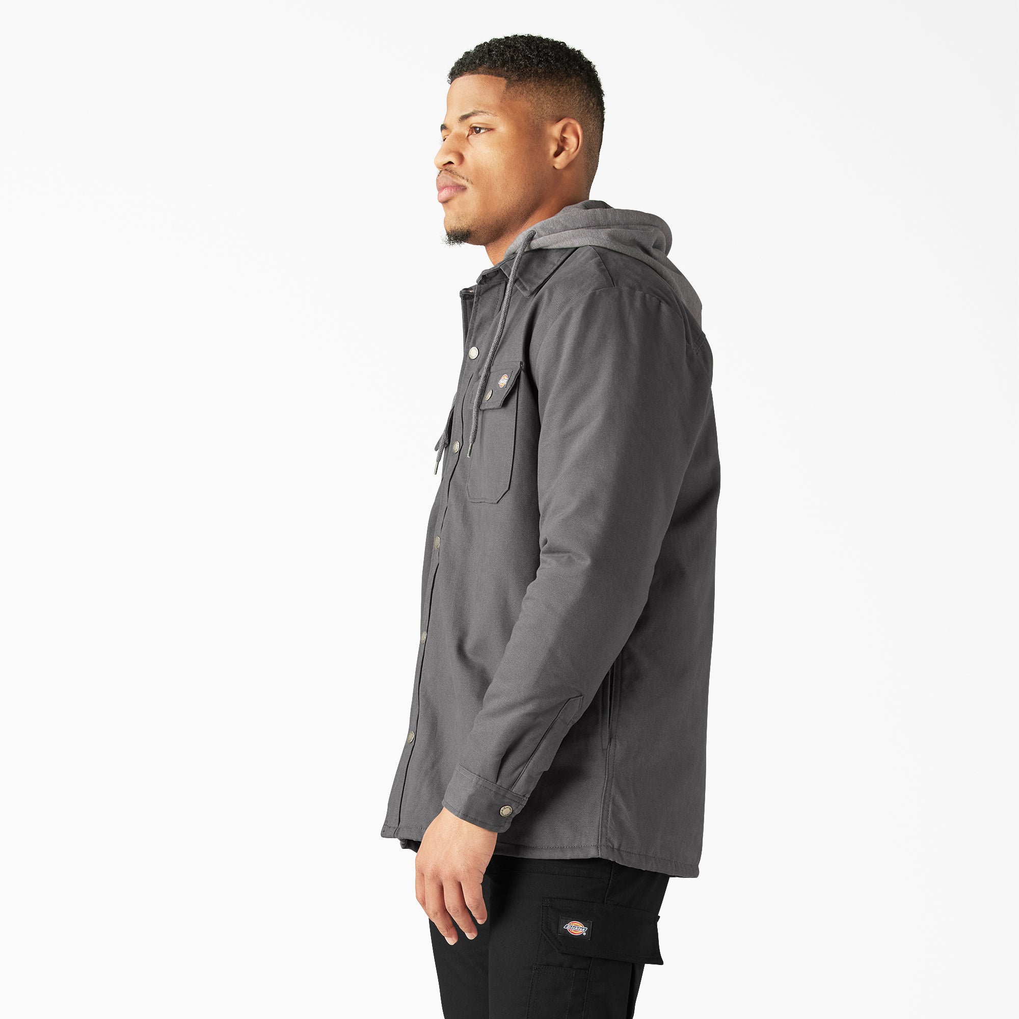 Water Repellent Duck Hooded Shirt Jacket - 图片 3