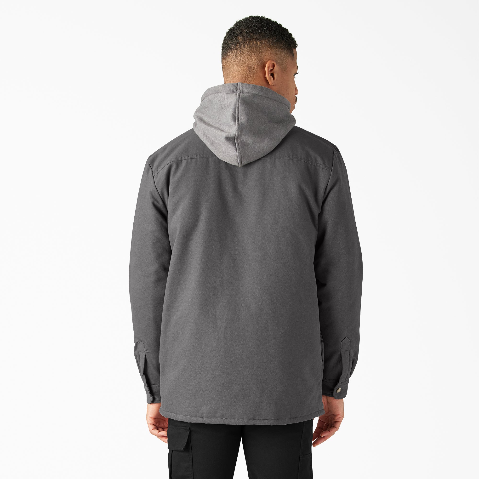 Water Repellent Duck Hooded Shirt Jacket - 图片 2