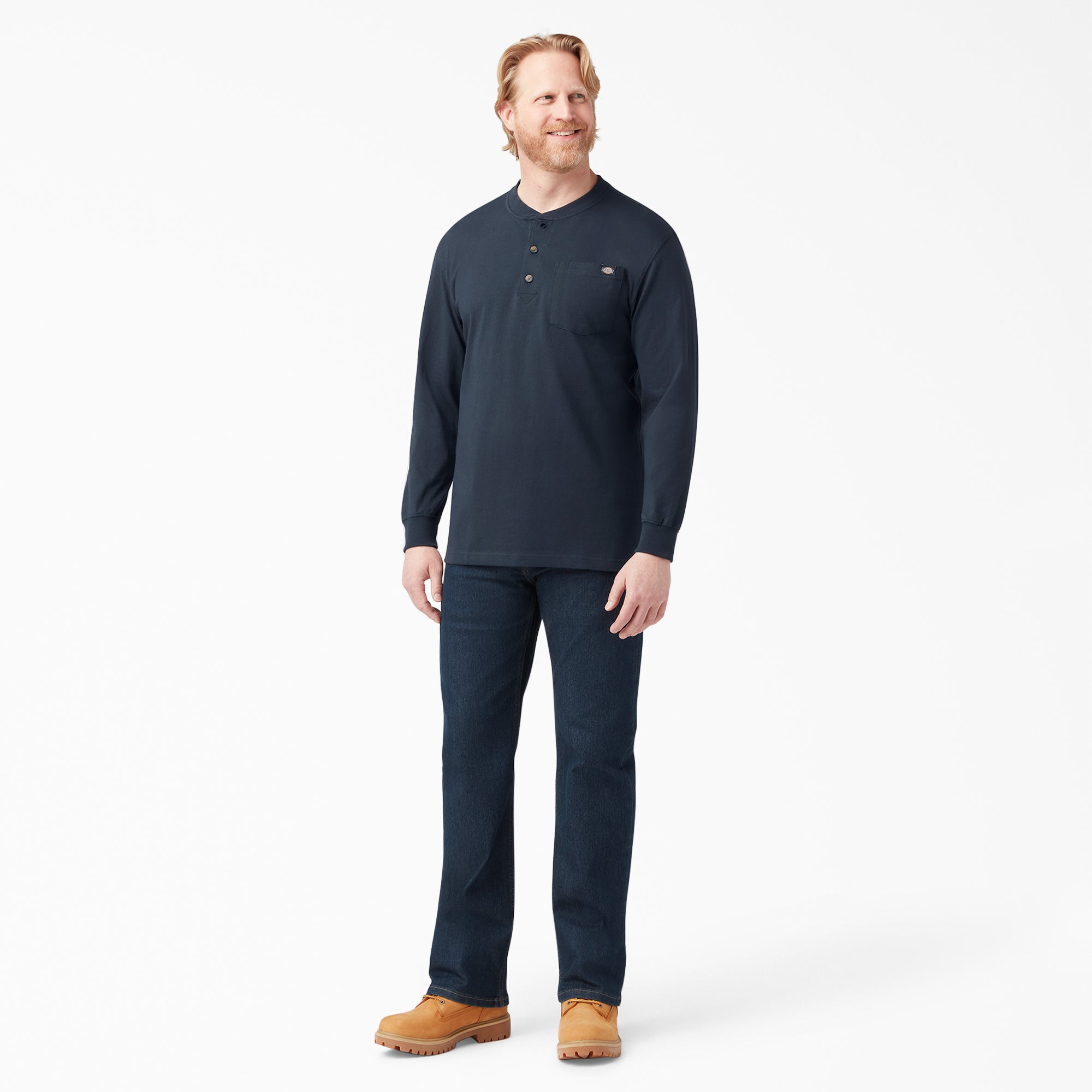 Heavyweight Long Sleeve Henley T-Shirt - 图片 4