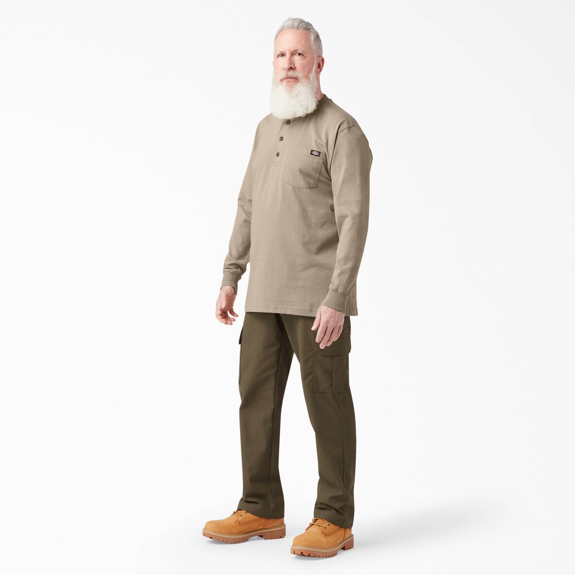 Heavyweight Long Sleeve Henley T-Shirt - 图片 4