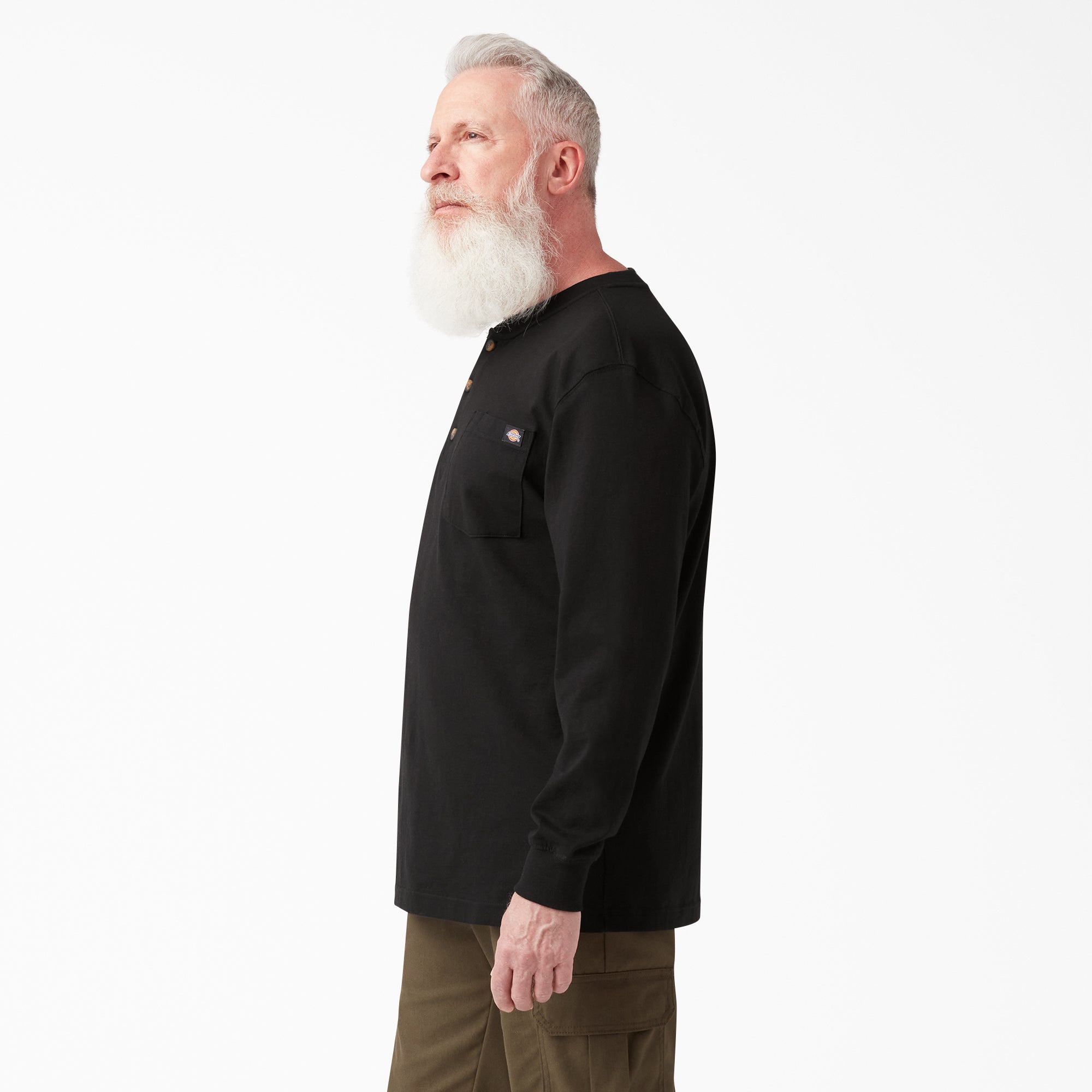 Heavyweight Long Sleeve Henley T-Shirt - 图片 3